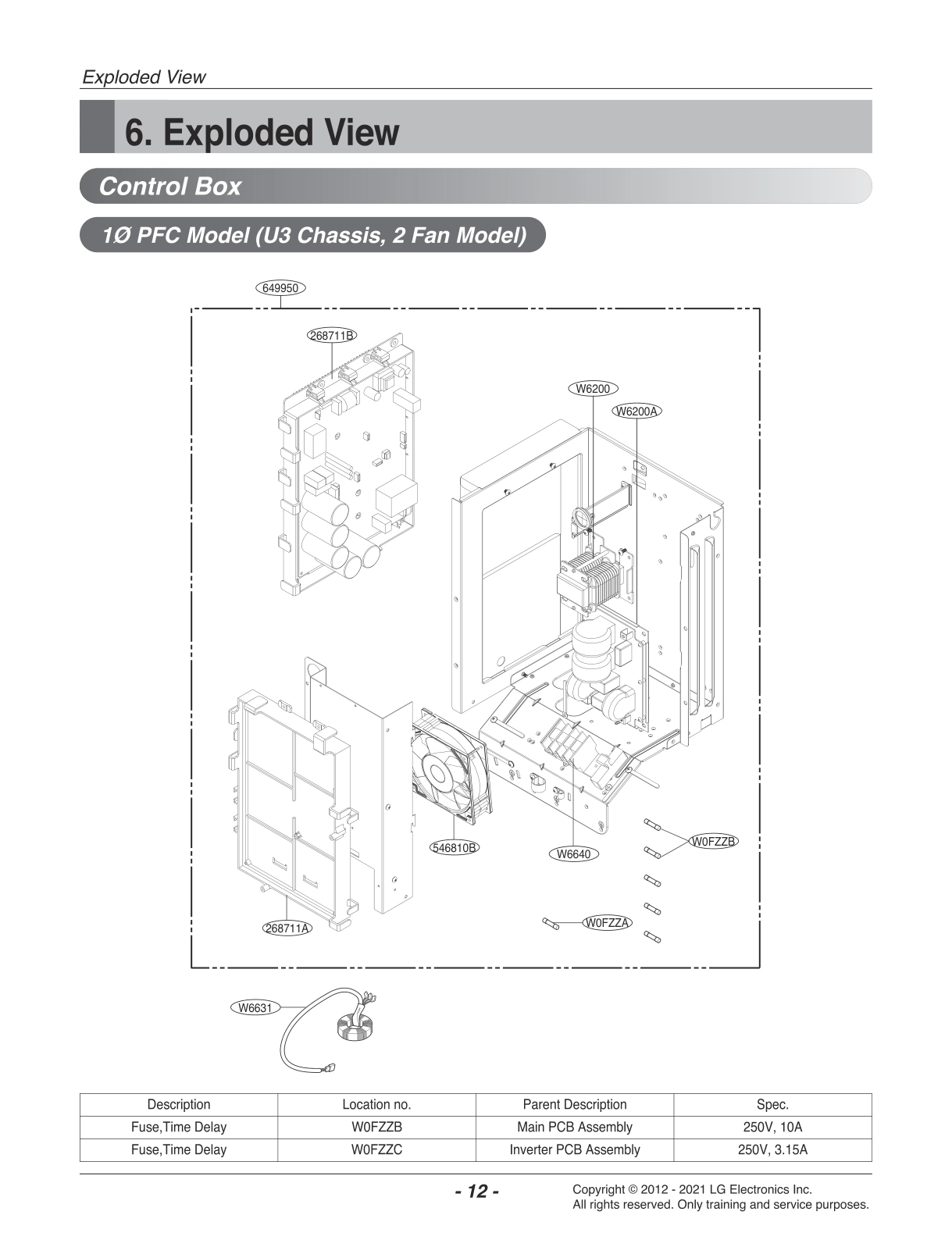 CONTROL BOX 10 PFC MODEL (U3 CHASSIS, 2 FAN MODEL)