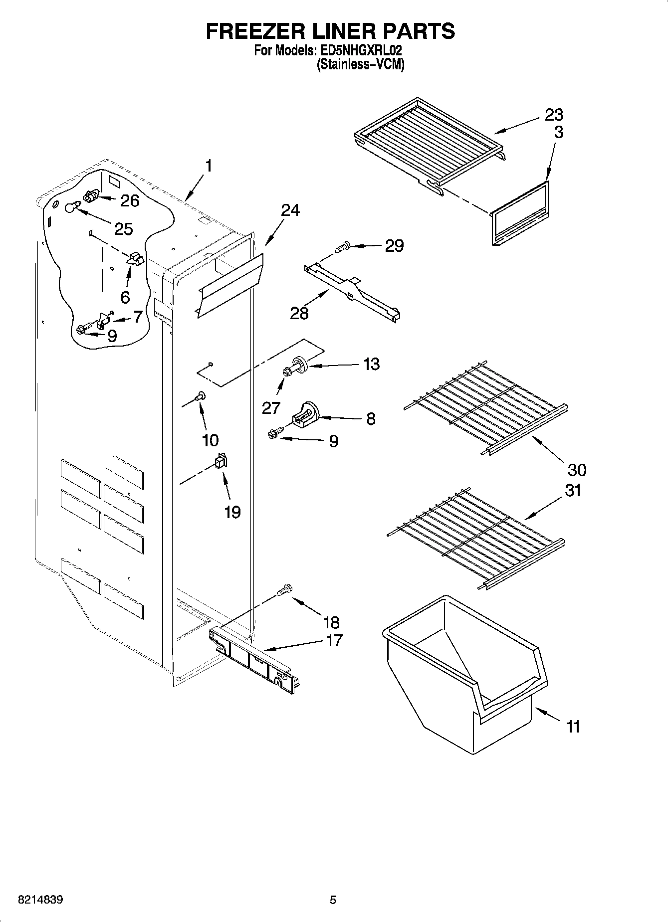 04 - FREEZER LINER PARTS