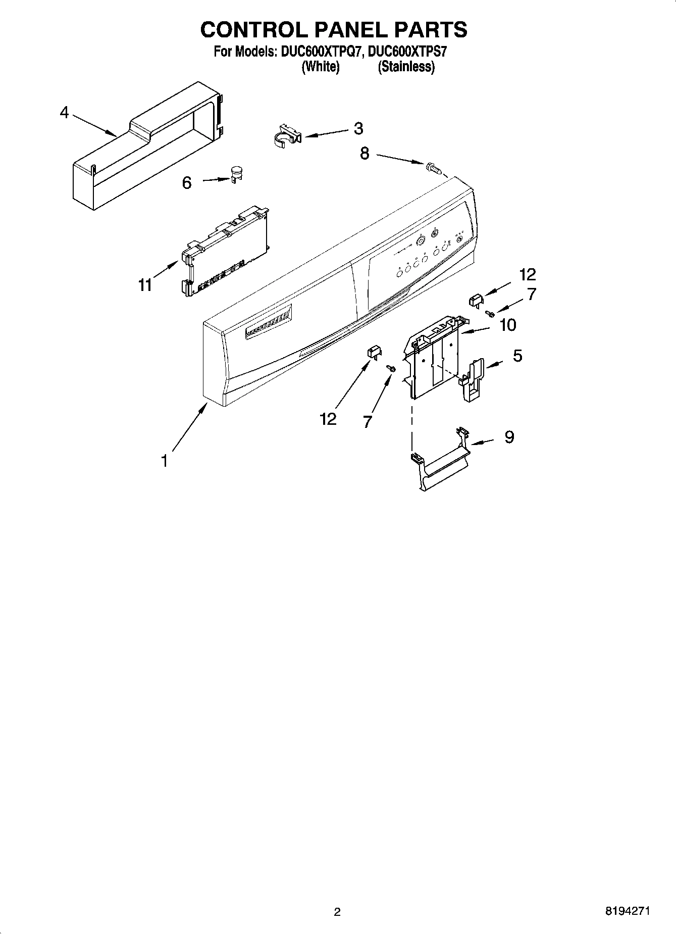 02 - CONTROL PANEL PARTS