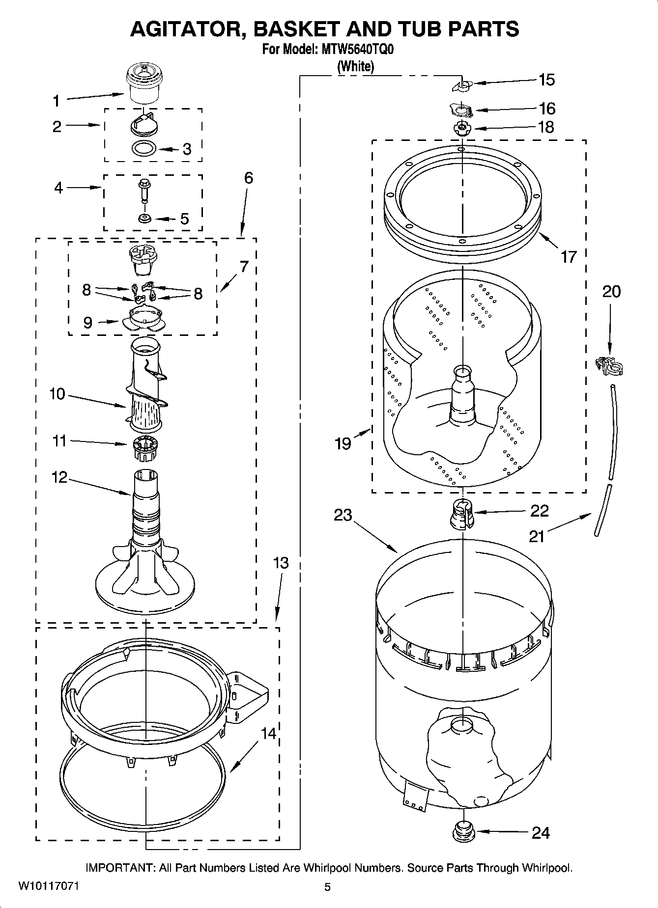 03 - AGITATOR, BASKET AND TUB PARTS