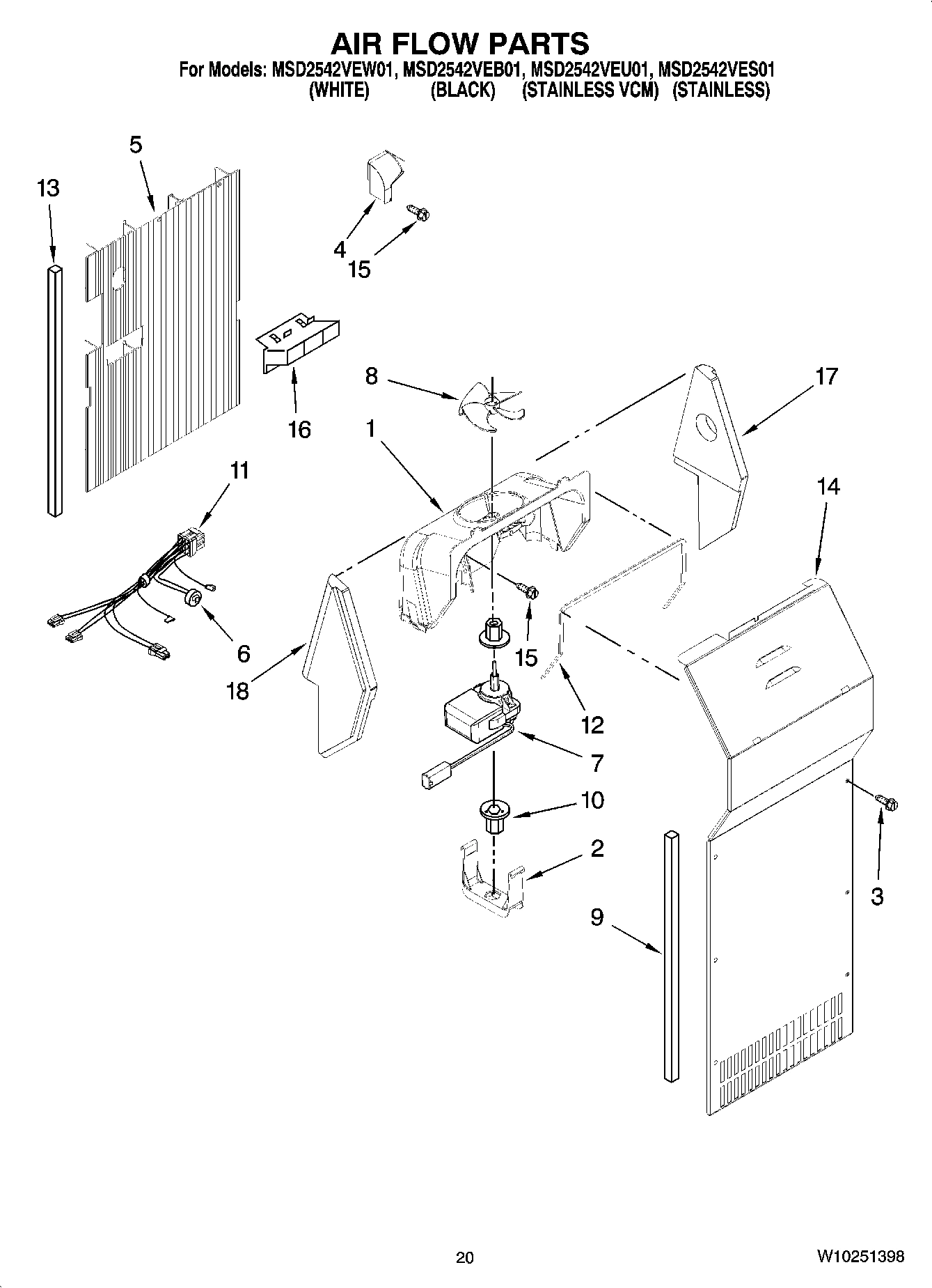 12 - AIR FLOW PARTS, OPTIONAL PARTS (NOT INCLUDED)