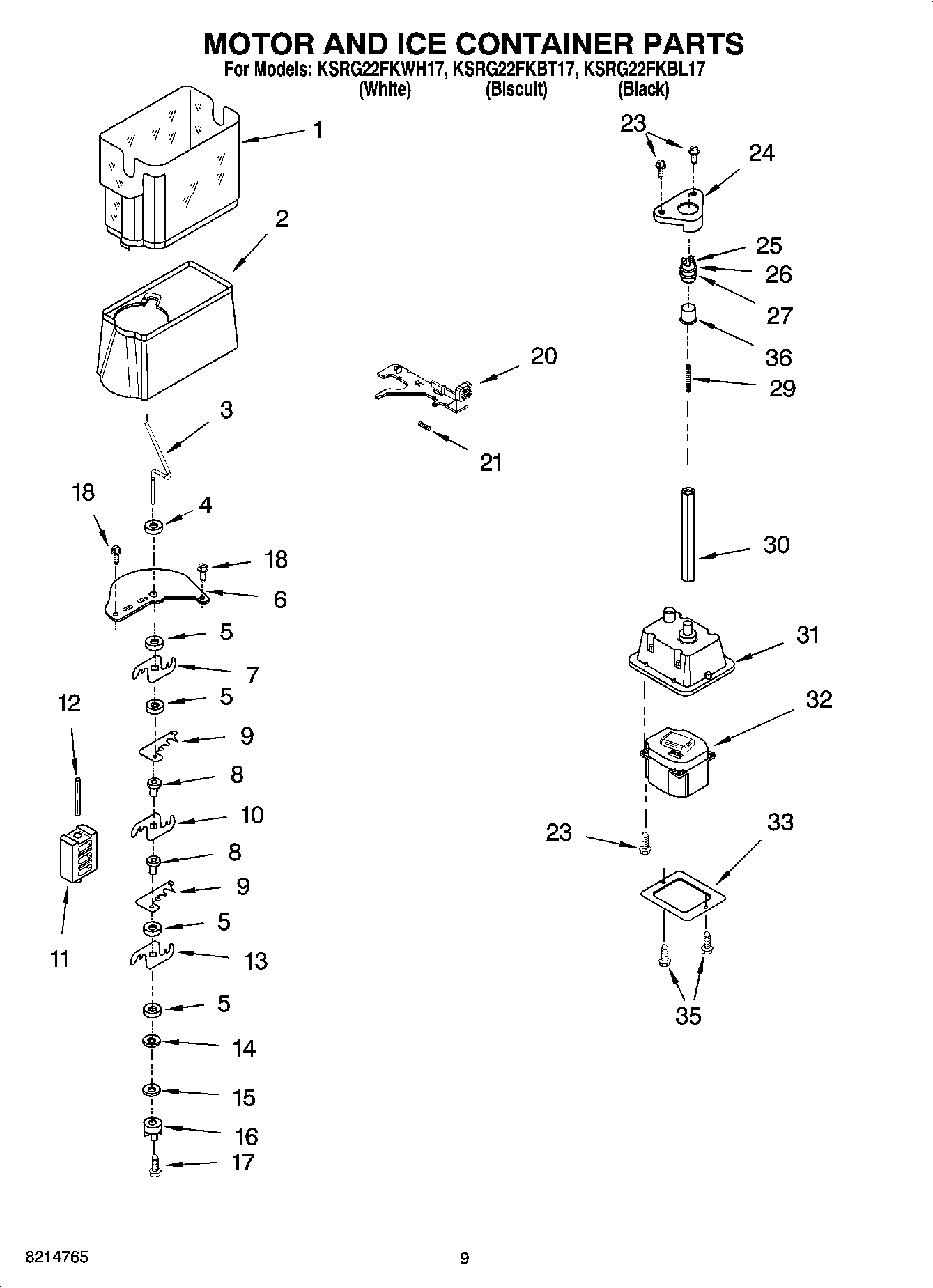 06 - MOTOR AND ICE CONTAINER PARTS