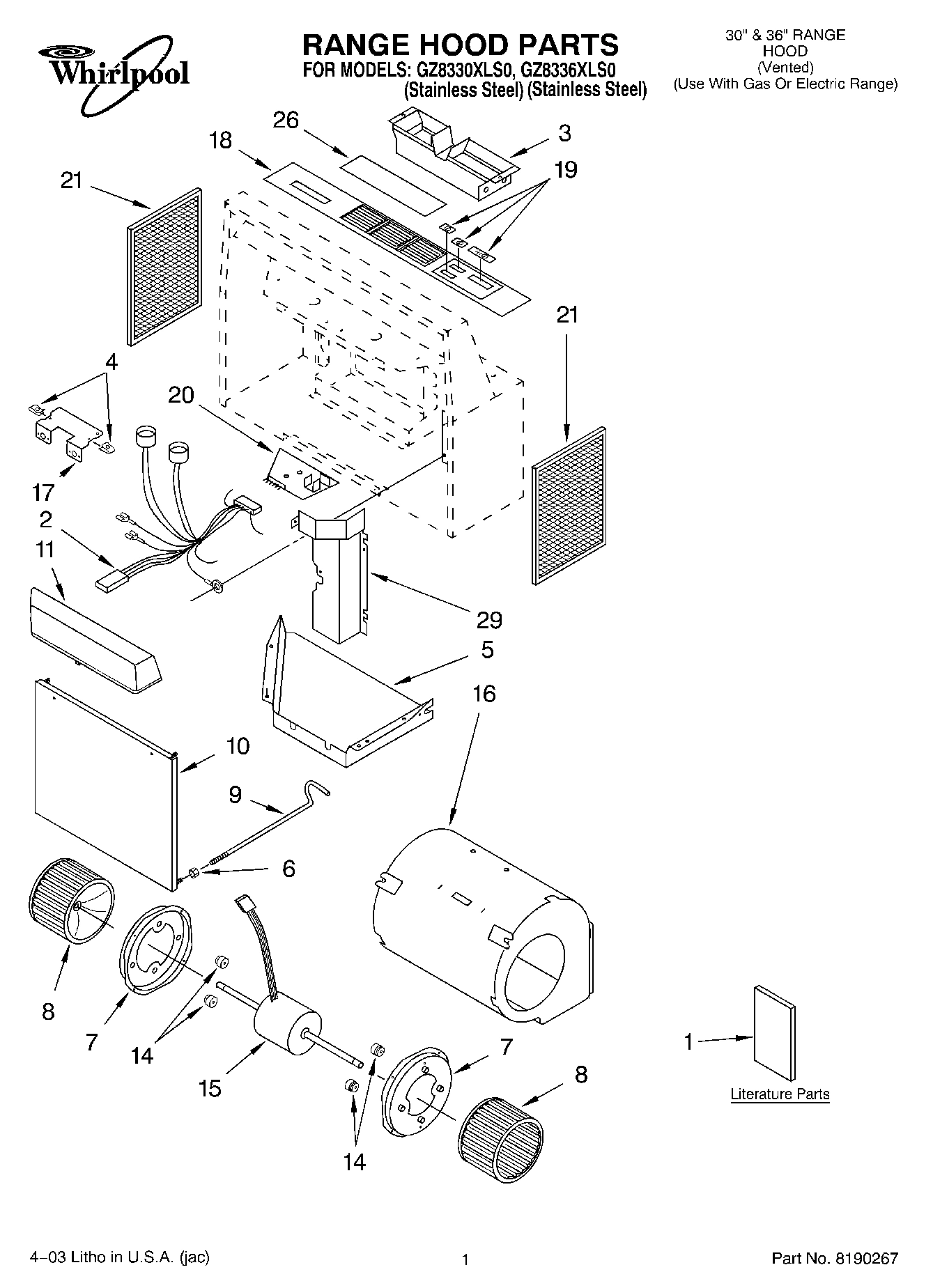 01 - RANGE HOOD PARTS