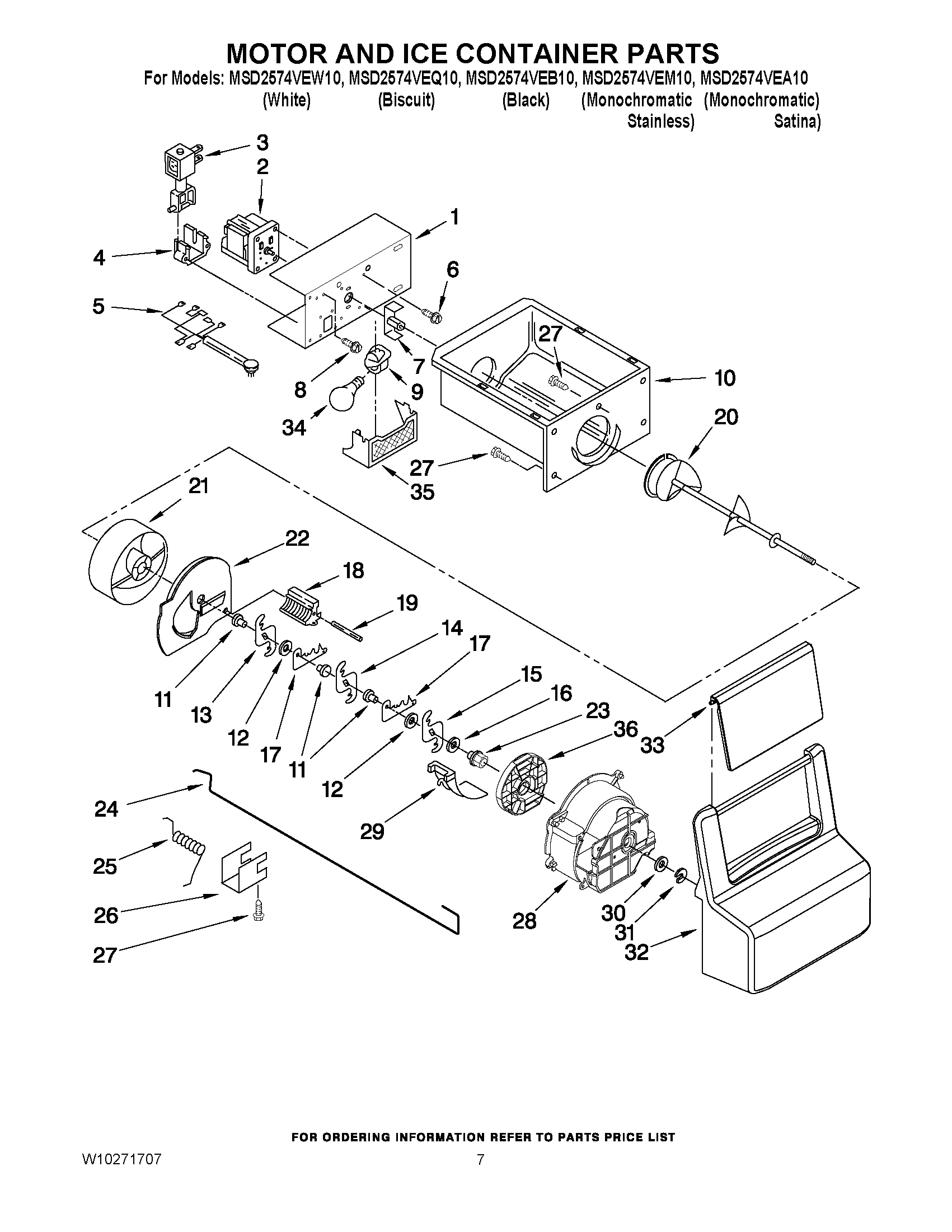 05 - MOTOR AND ICE CONTAINER PARTS