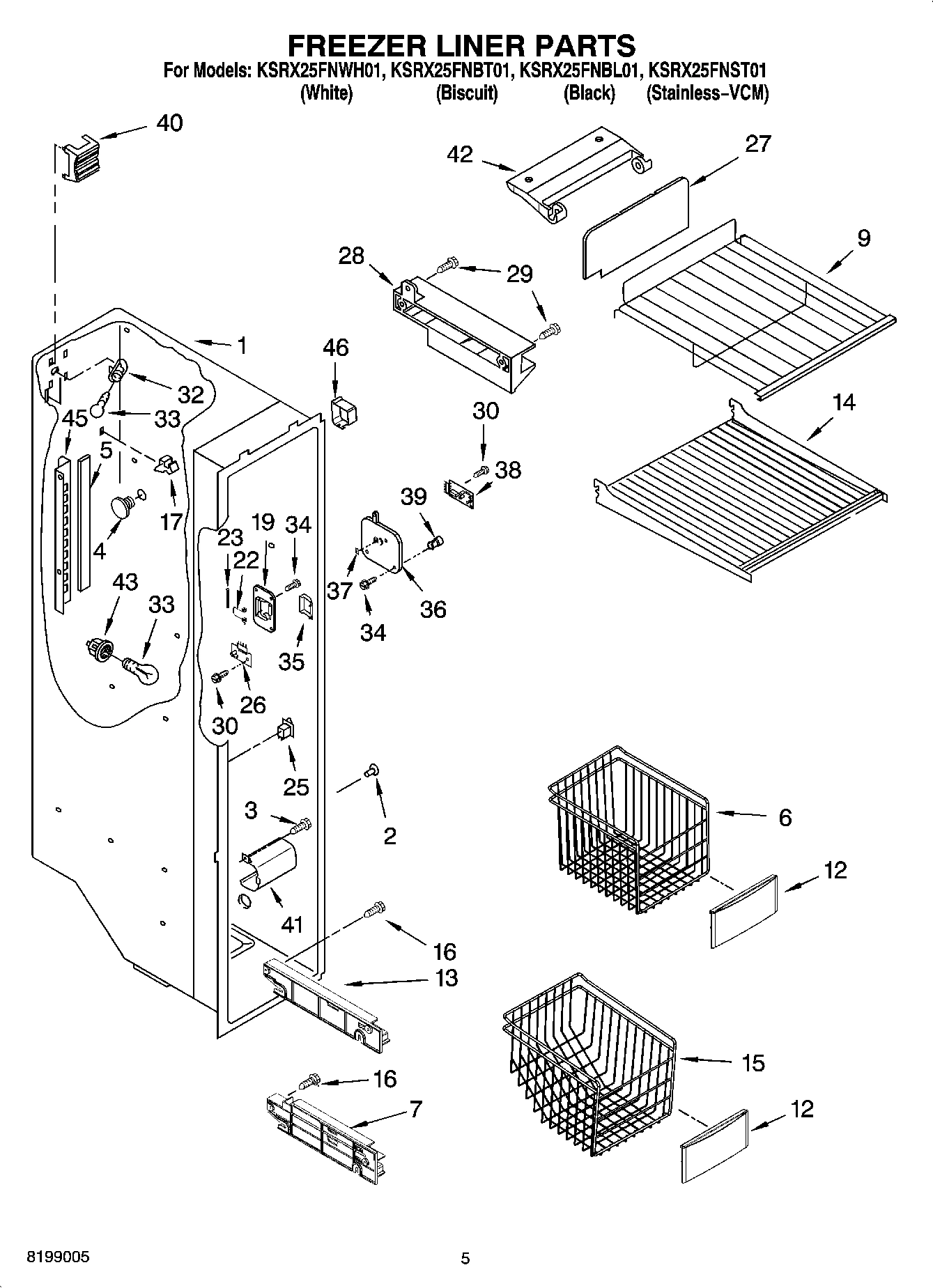 04 - FREEZER LINER PARTS