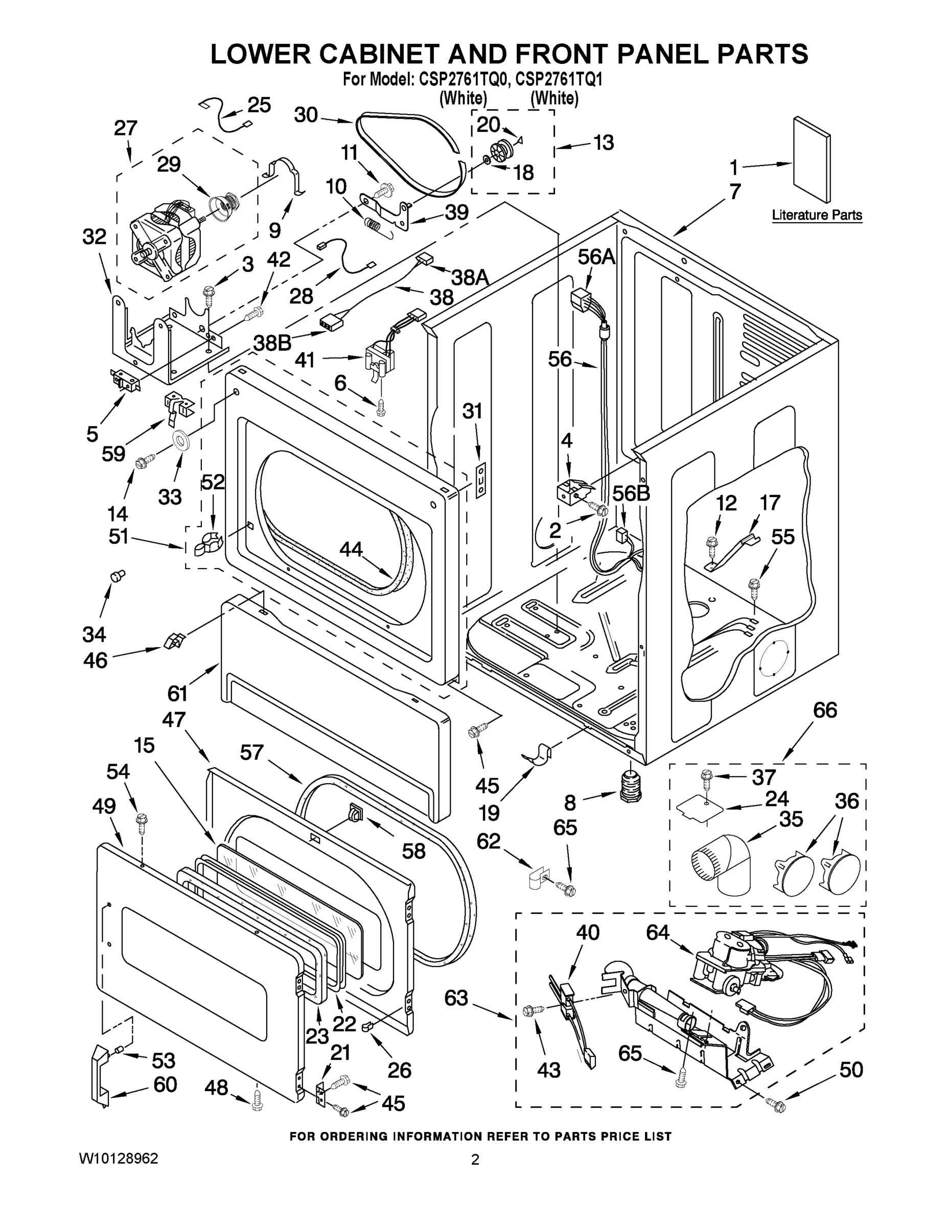 01 - LOWER CABINET AND FRONT PANEL PARTS