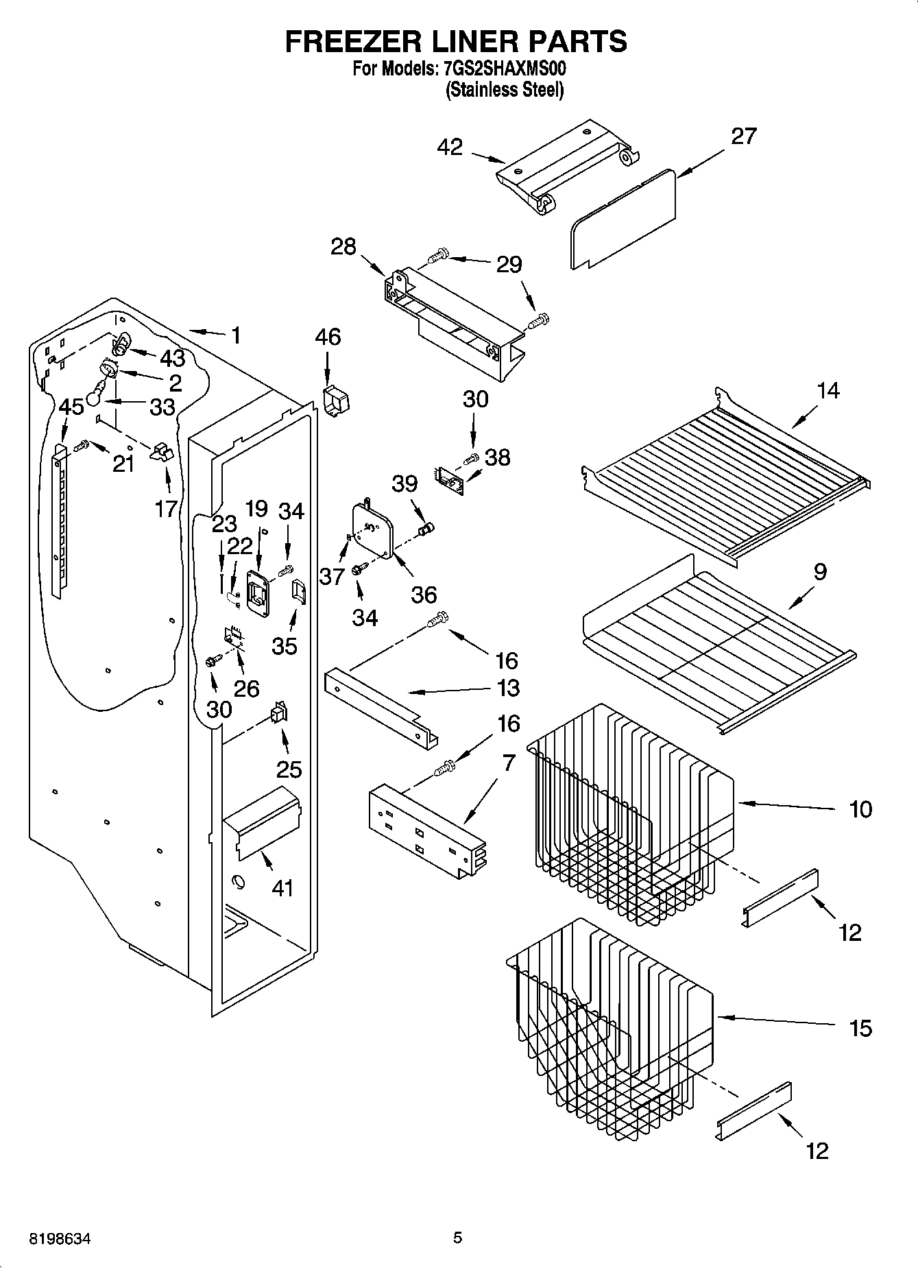 04 - FREEZER LINER PARTS