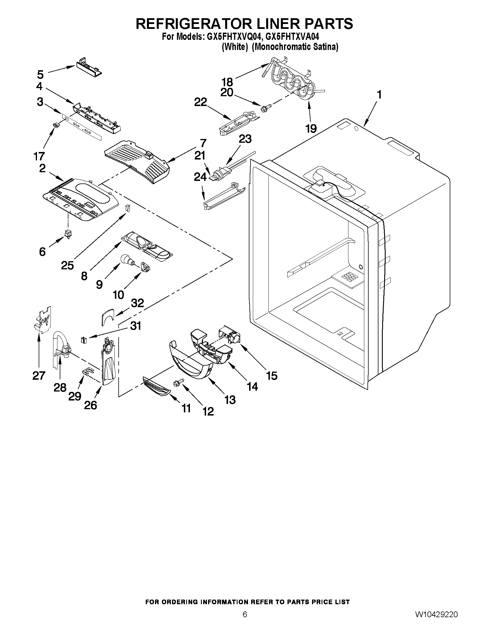 04 - REFRIGERATOR LINER PARTS