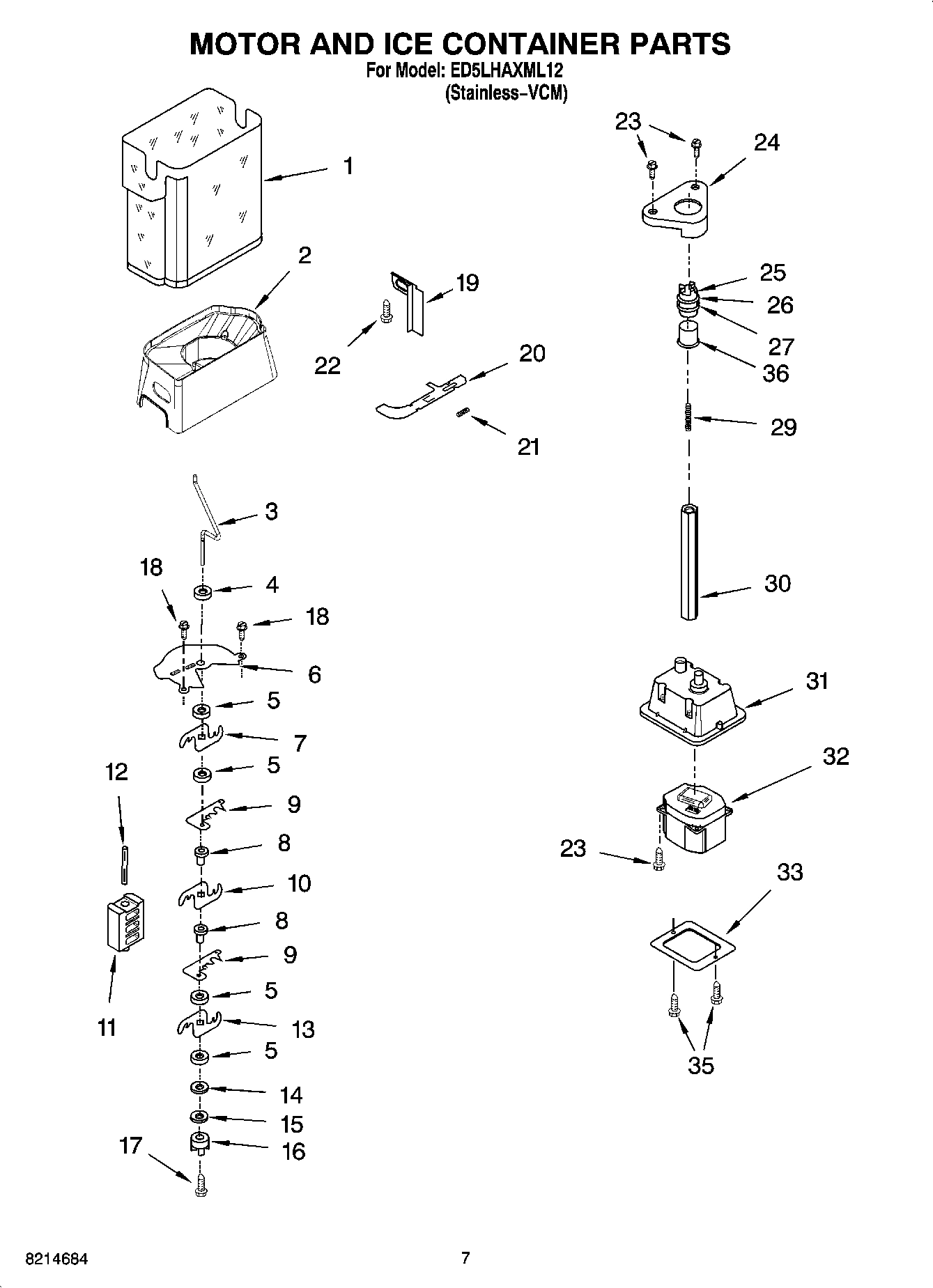05 - MOTOR AND ICE CONTAINER PARTS