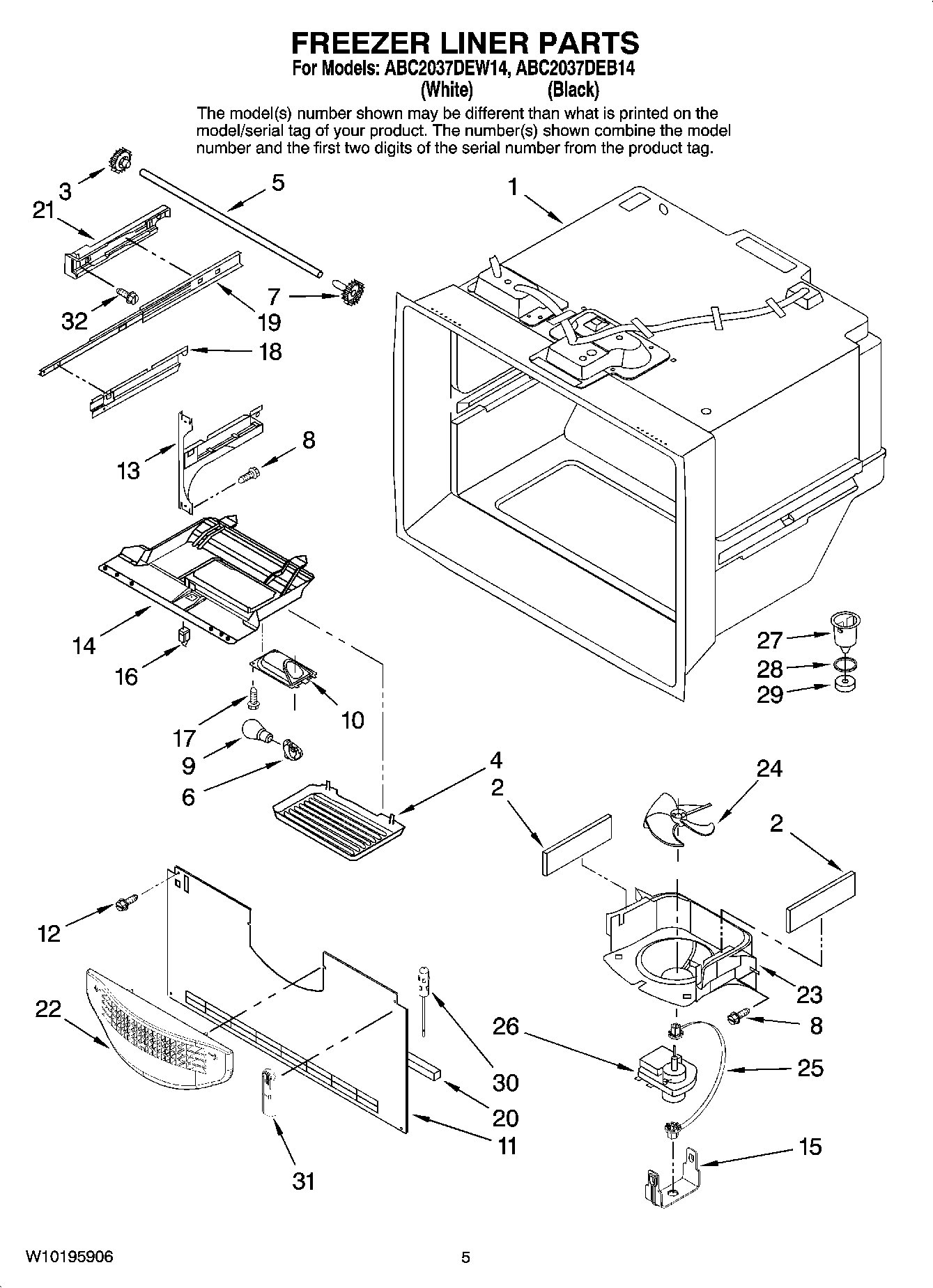 03 - FREEZER LINER PARTS