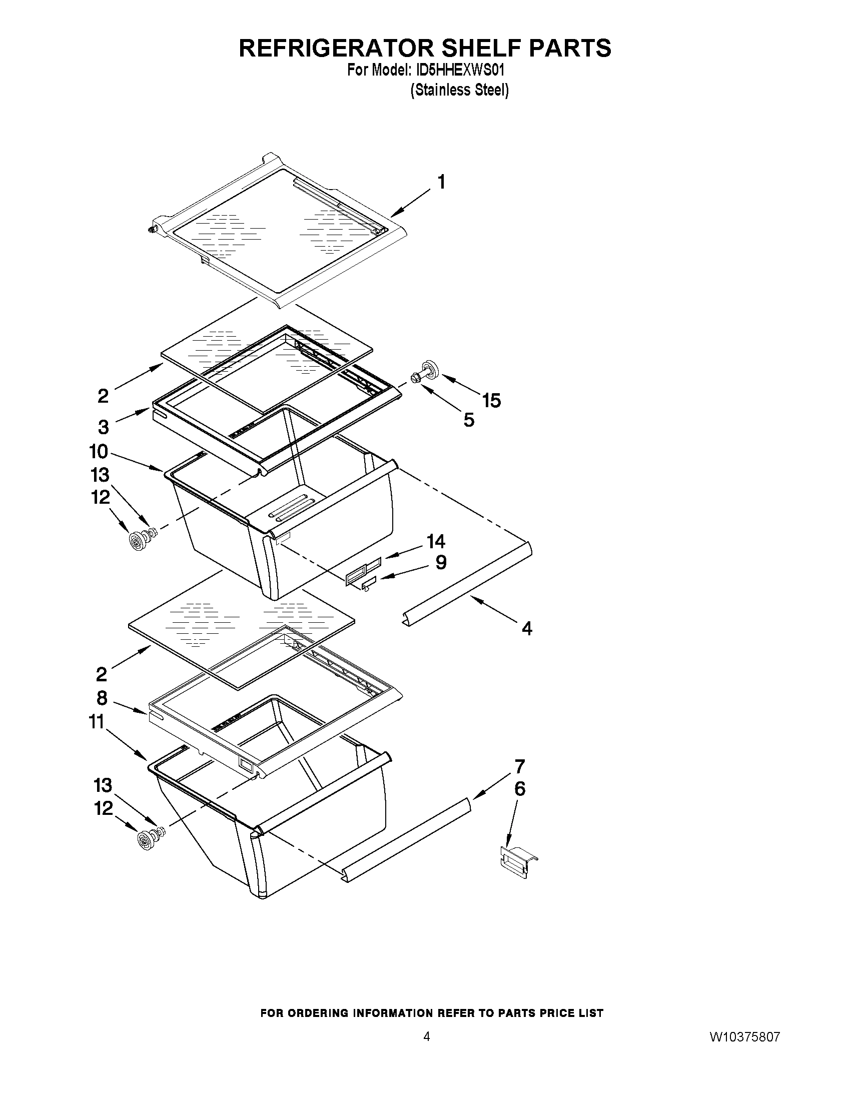 03 - REFRIGERATOR SHELF PARTS