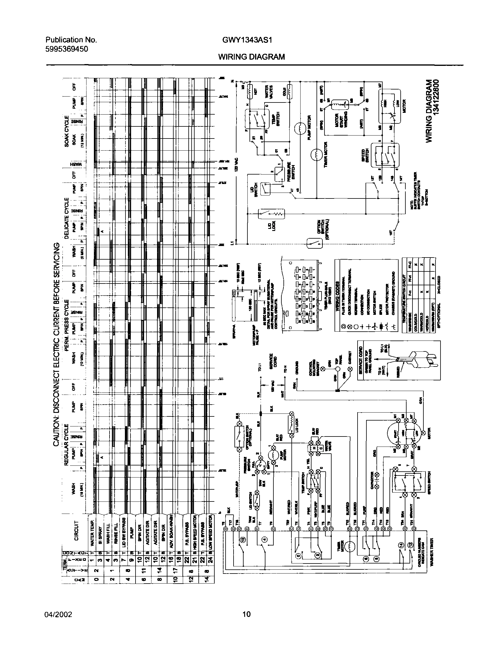 10 - 134122800 WIRING DIAGRAM