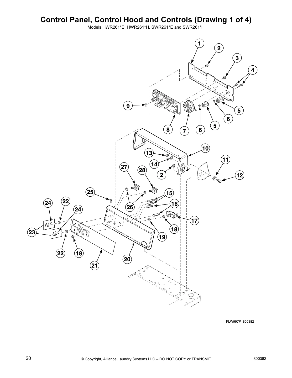 Control Panel, Control Hood and Controls (Drawing 1 of 4)