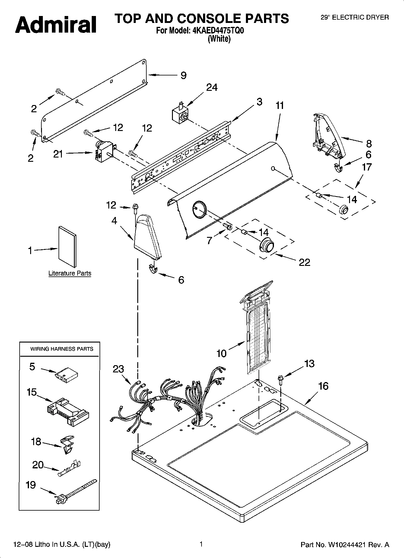 01 - TOP AND CONSOLE PARTS