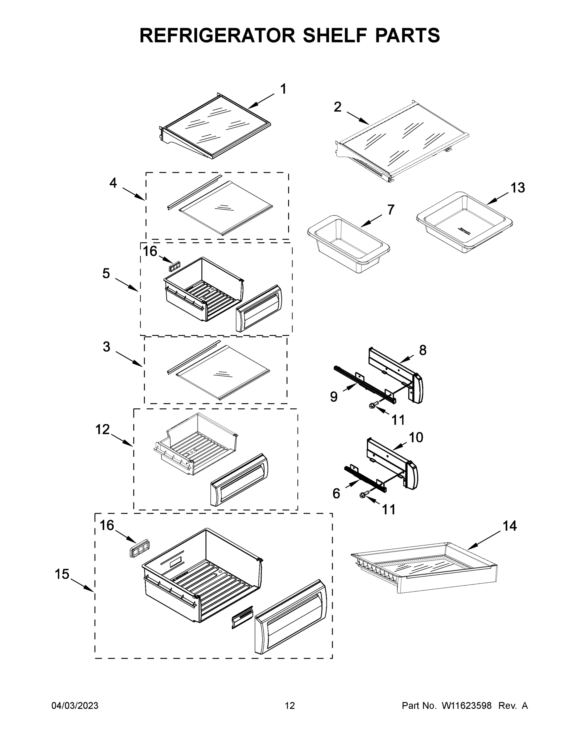 07 - REFRIGERATOR SHELF PARTS