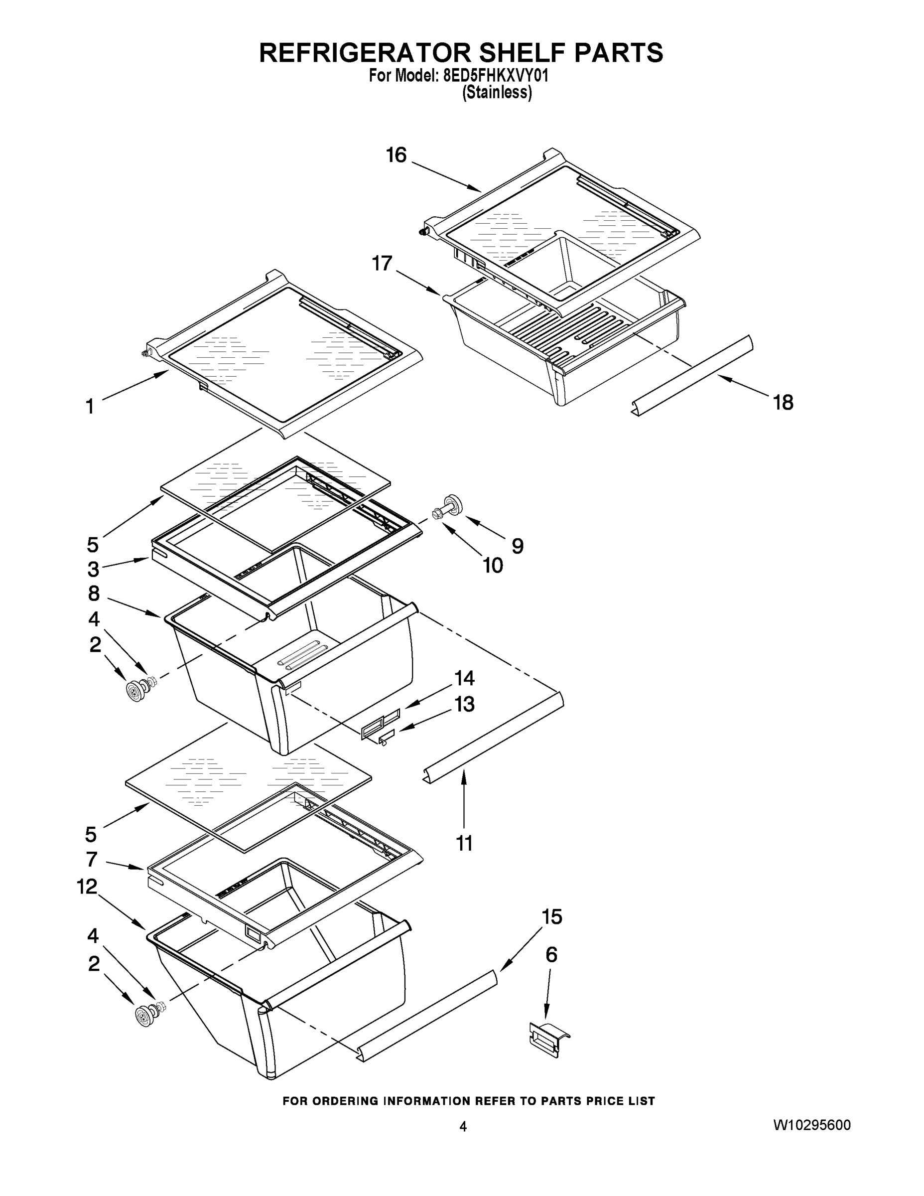 03 - REFRIGERATOR SHELF PARTS