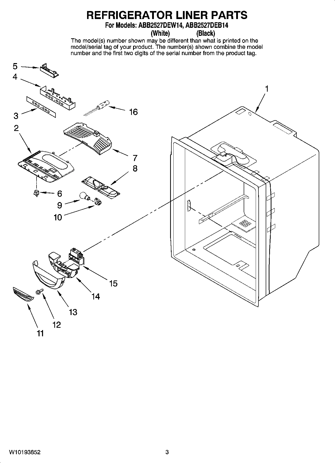 02 - REFRIGERATOR LINER PARTS
