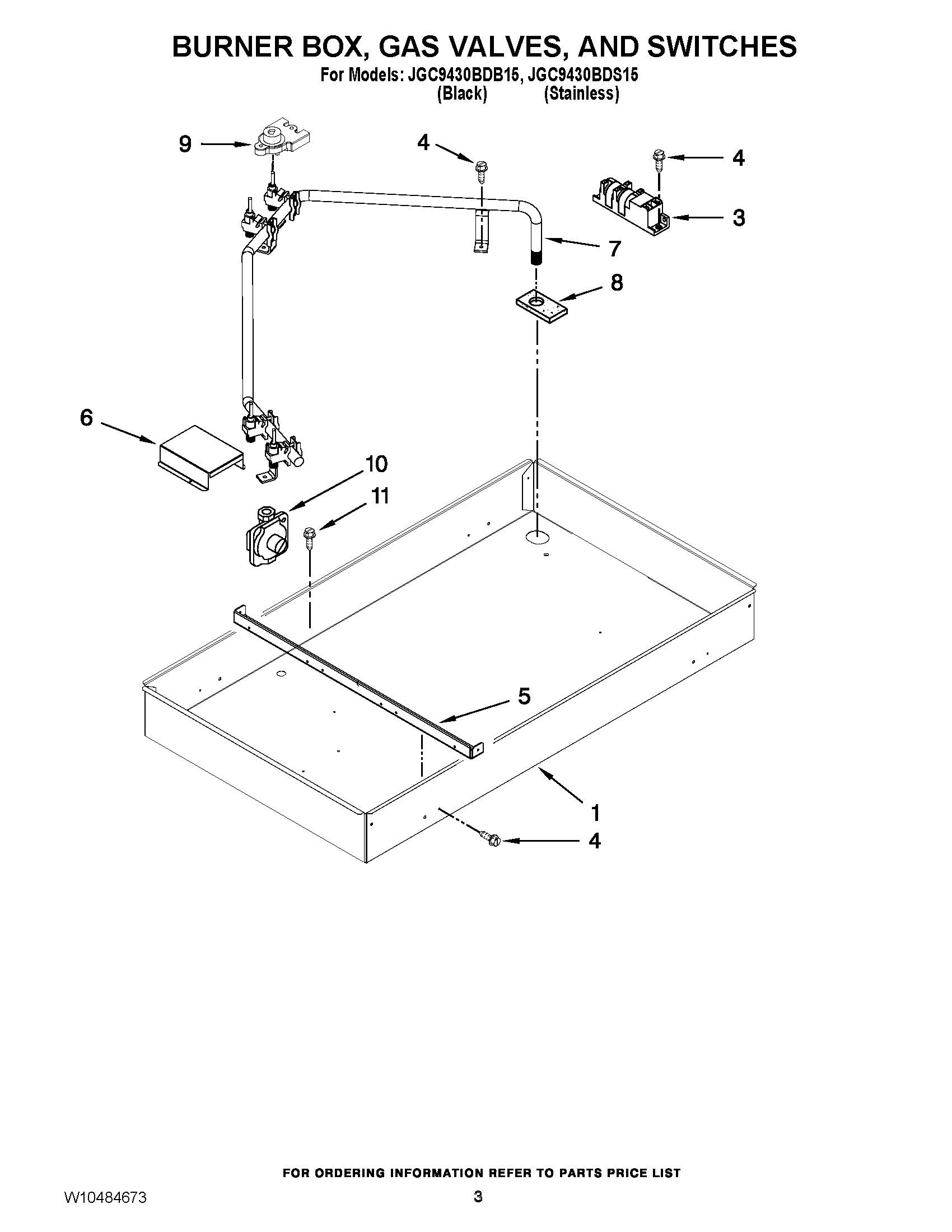 02 - BURNER BOX, GAS VALVES, AND SWITCHES