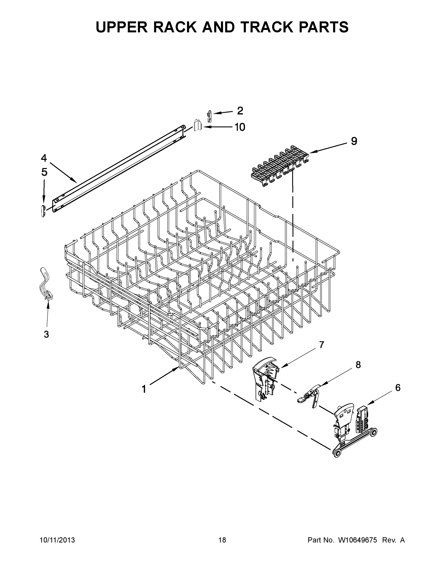 10 - UPPER RACK AND TRACK PARTS