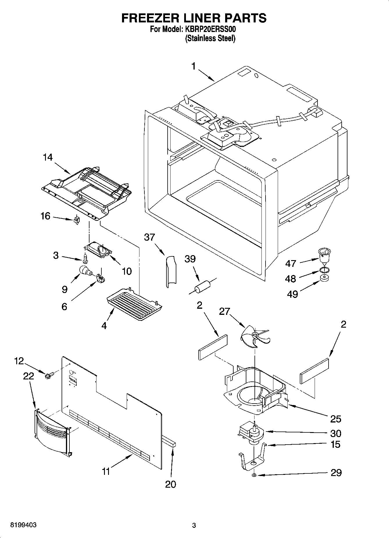 02 - FREEZER LINER PARTS