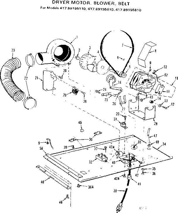 DRYER MOTOR, BLOWER BELT