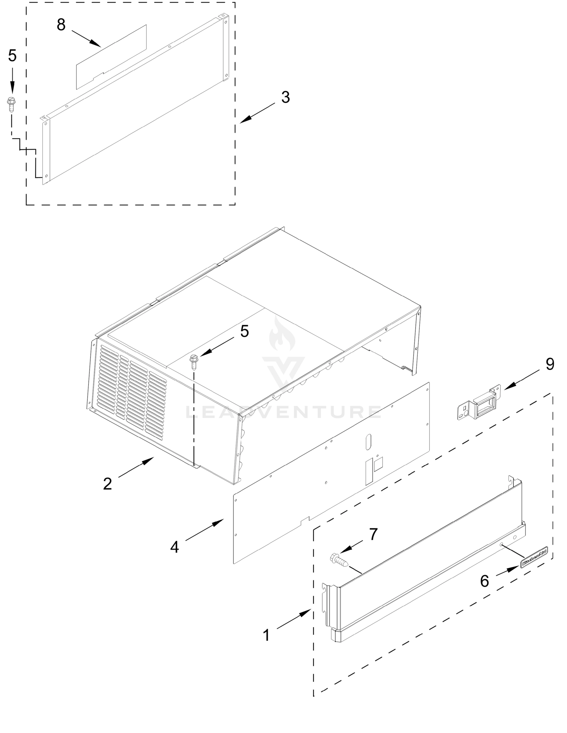 TOP GRILLE AND UNIT COVER PARTS