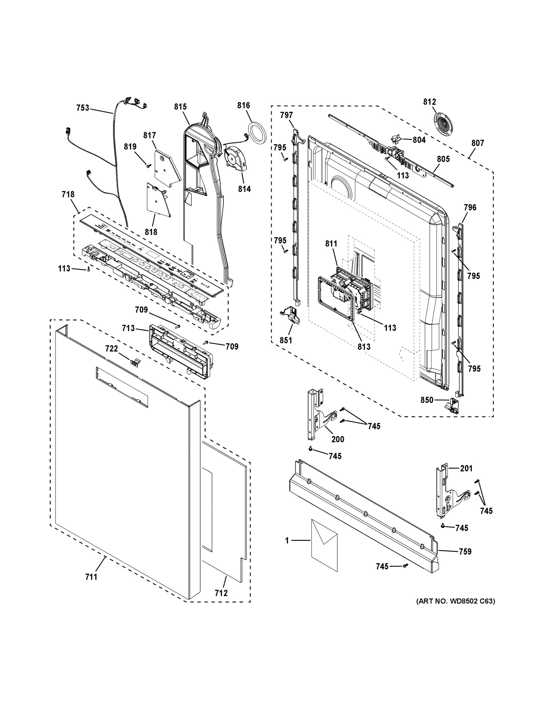 ESCUTCHEON & DOOR ASSEMBLY