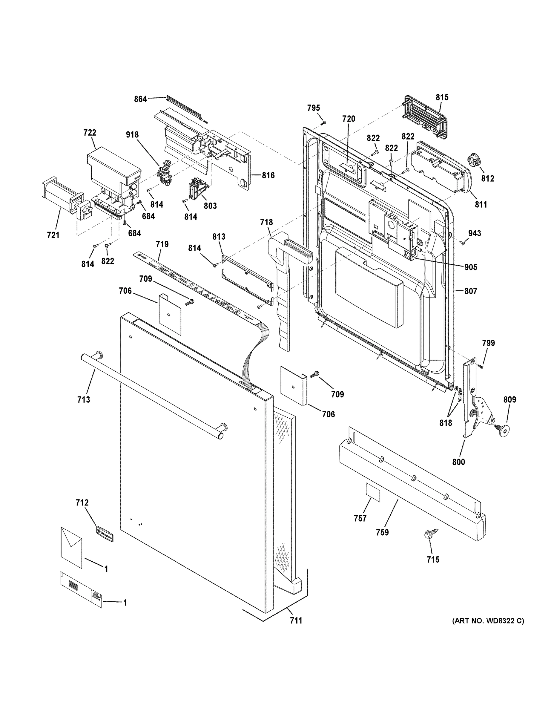 ESCUTCHEON & DOOR ASSEMBLY