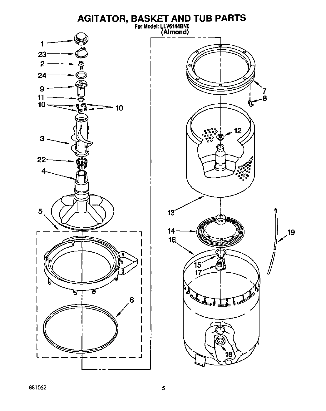 03 - AGITATOR, BASKET AND TUB