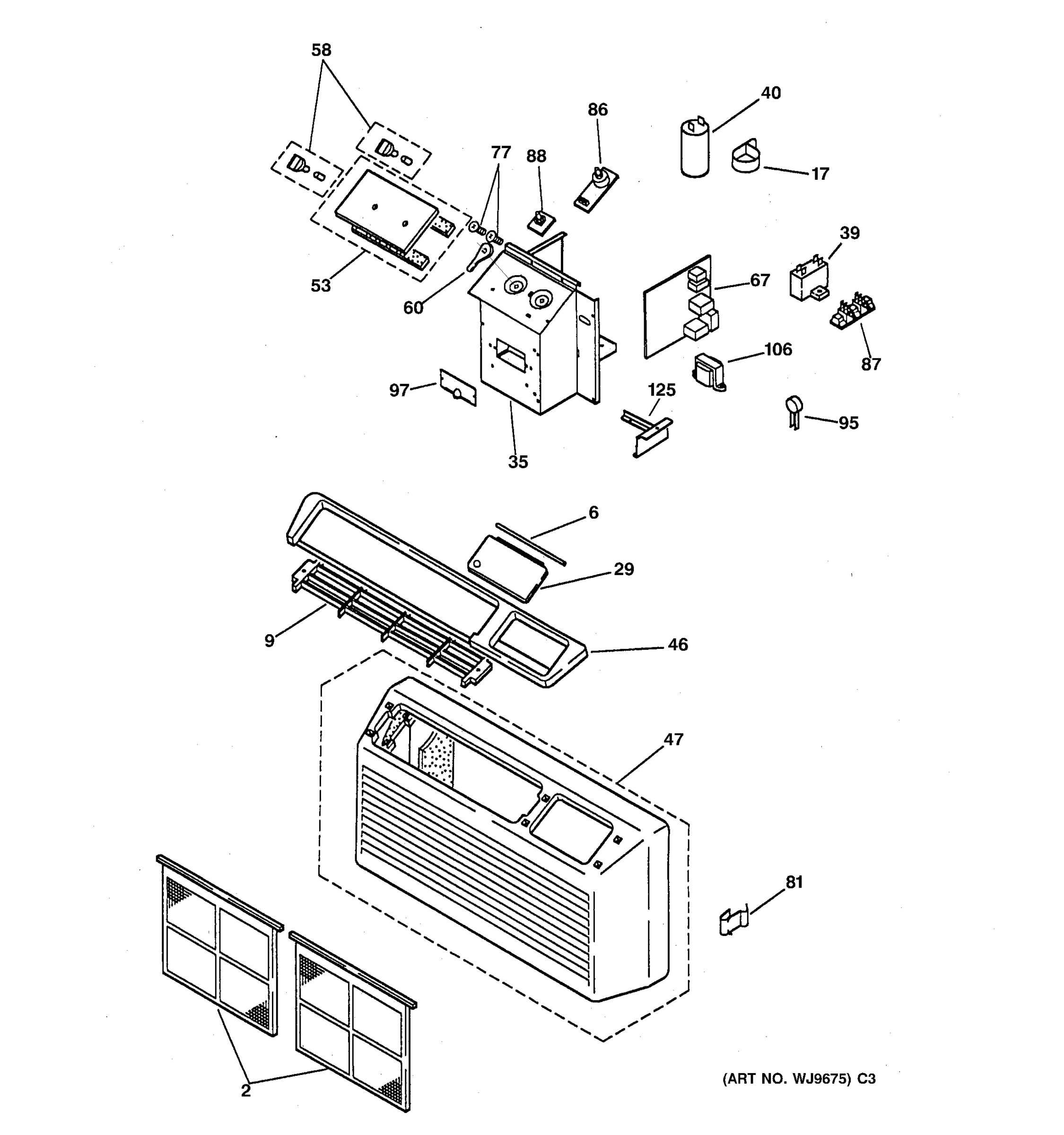 CONTROLS & GRILL ASSEMBLY