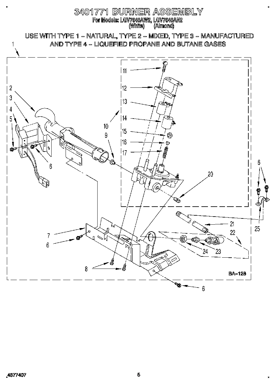 03 - 3401771 BURNER ASSEMBLY