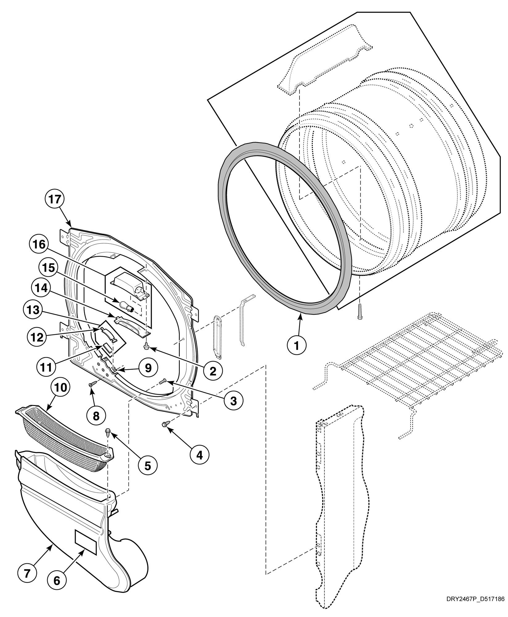 Front Bulkhead, Air Duct and Felt Seal