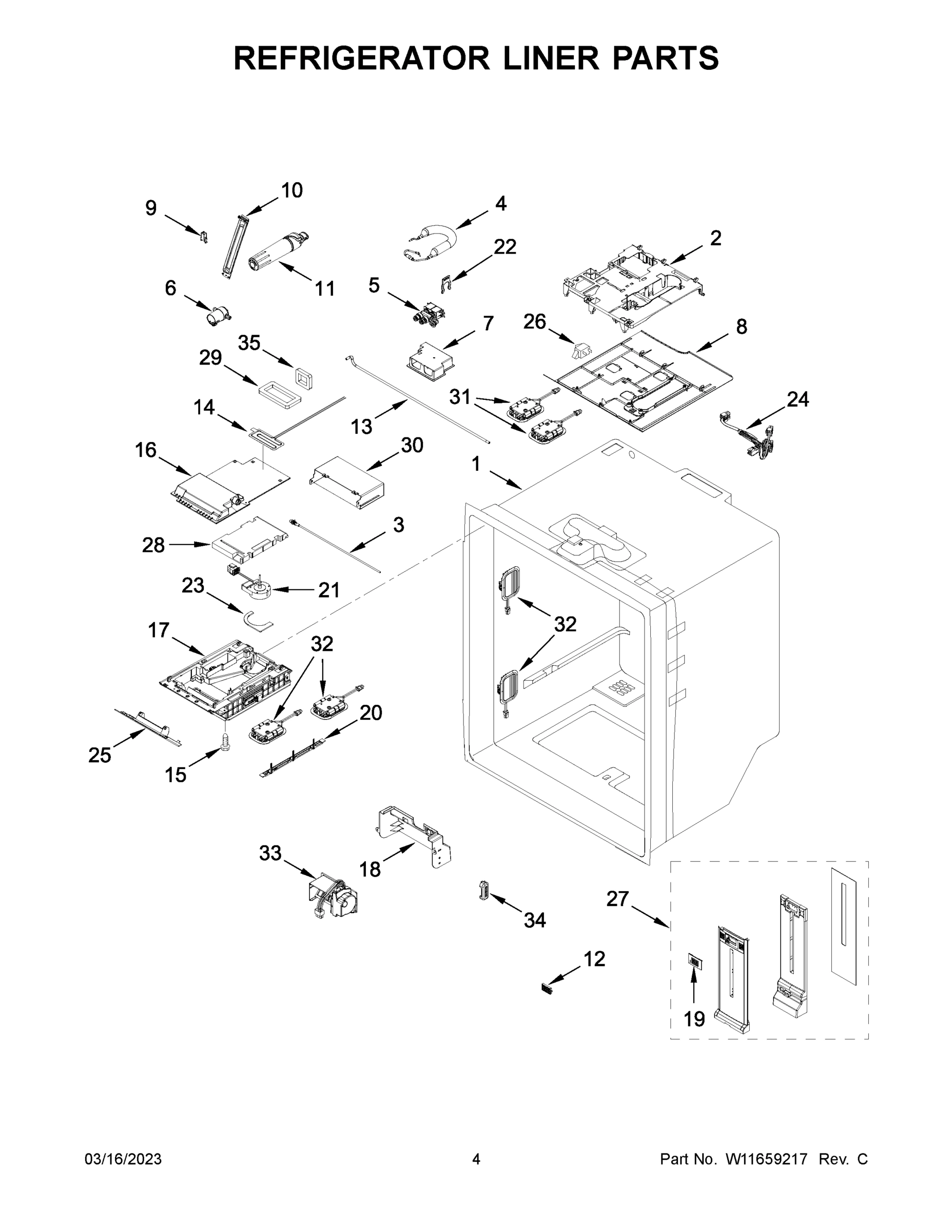 03 - REFRIGERATOR LINER PARTS