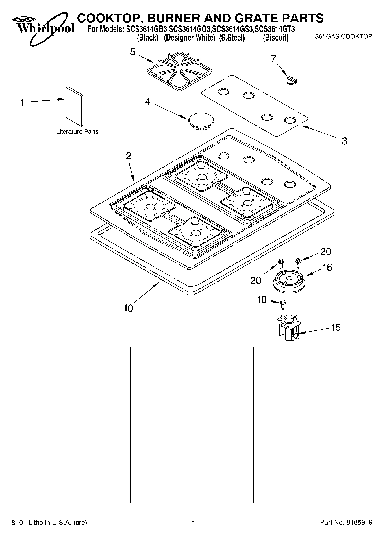 01 - COOKTOP, BURNER AND GRATE