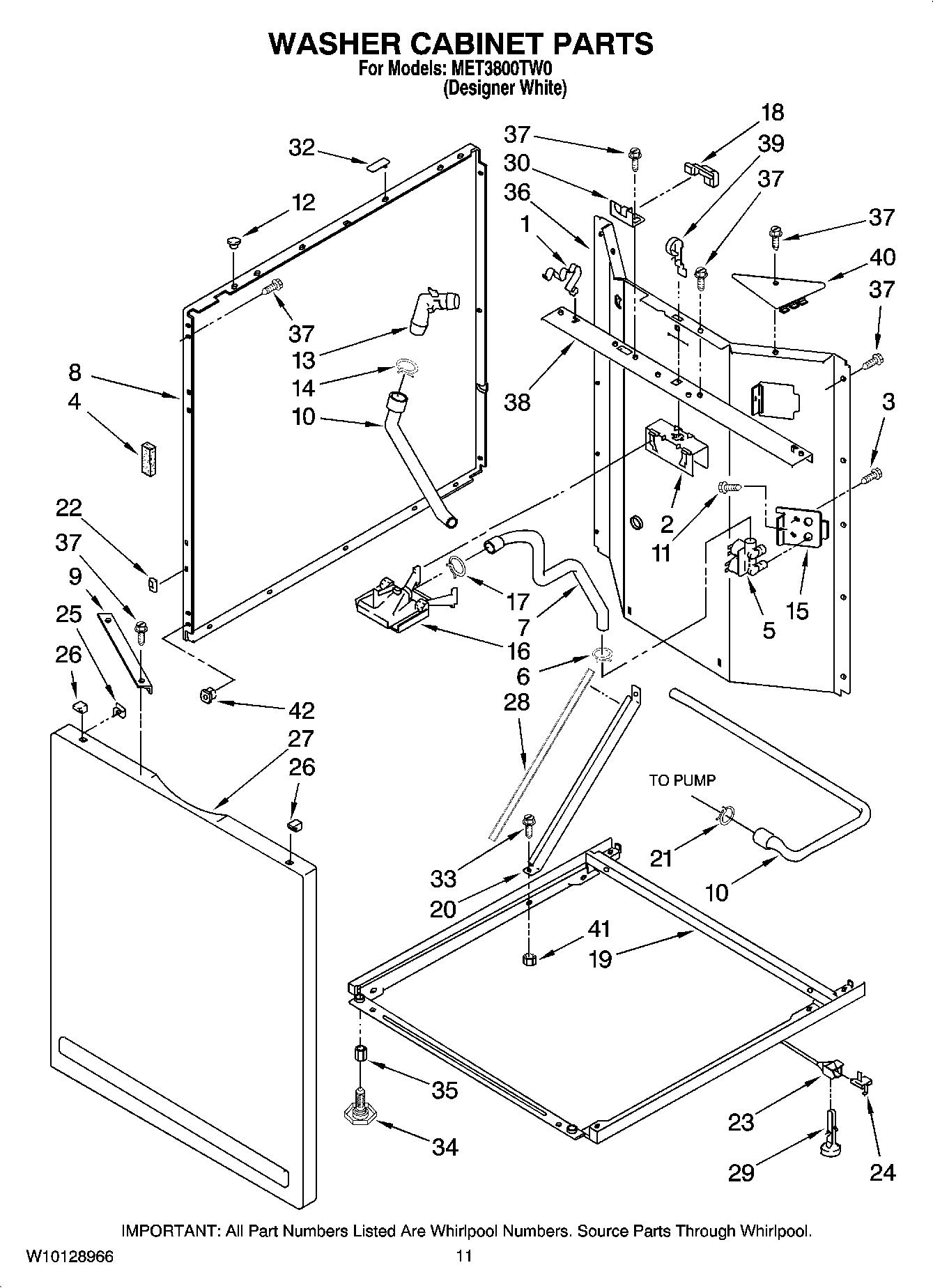 07 - WASHER CABINET PARTS