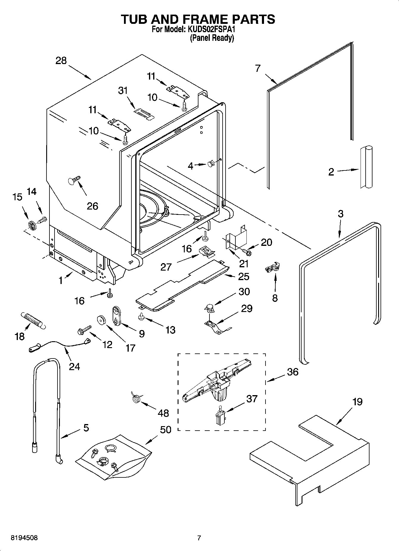 07 - TUB AND FRAME PARTS