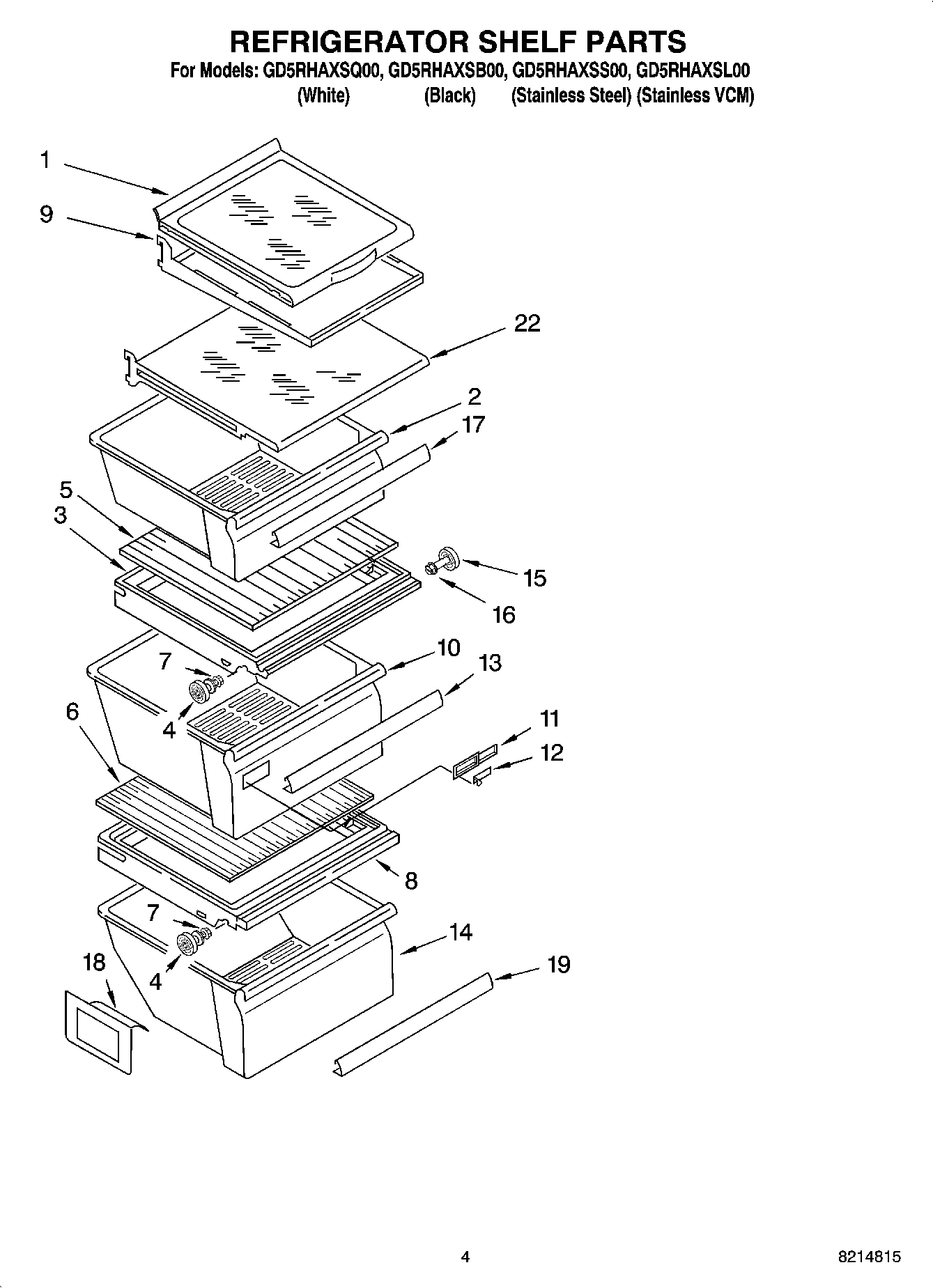 03 - REFRIGERATOR SHELF PARTS