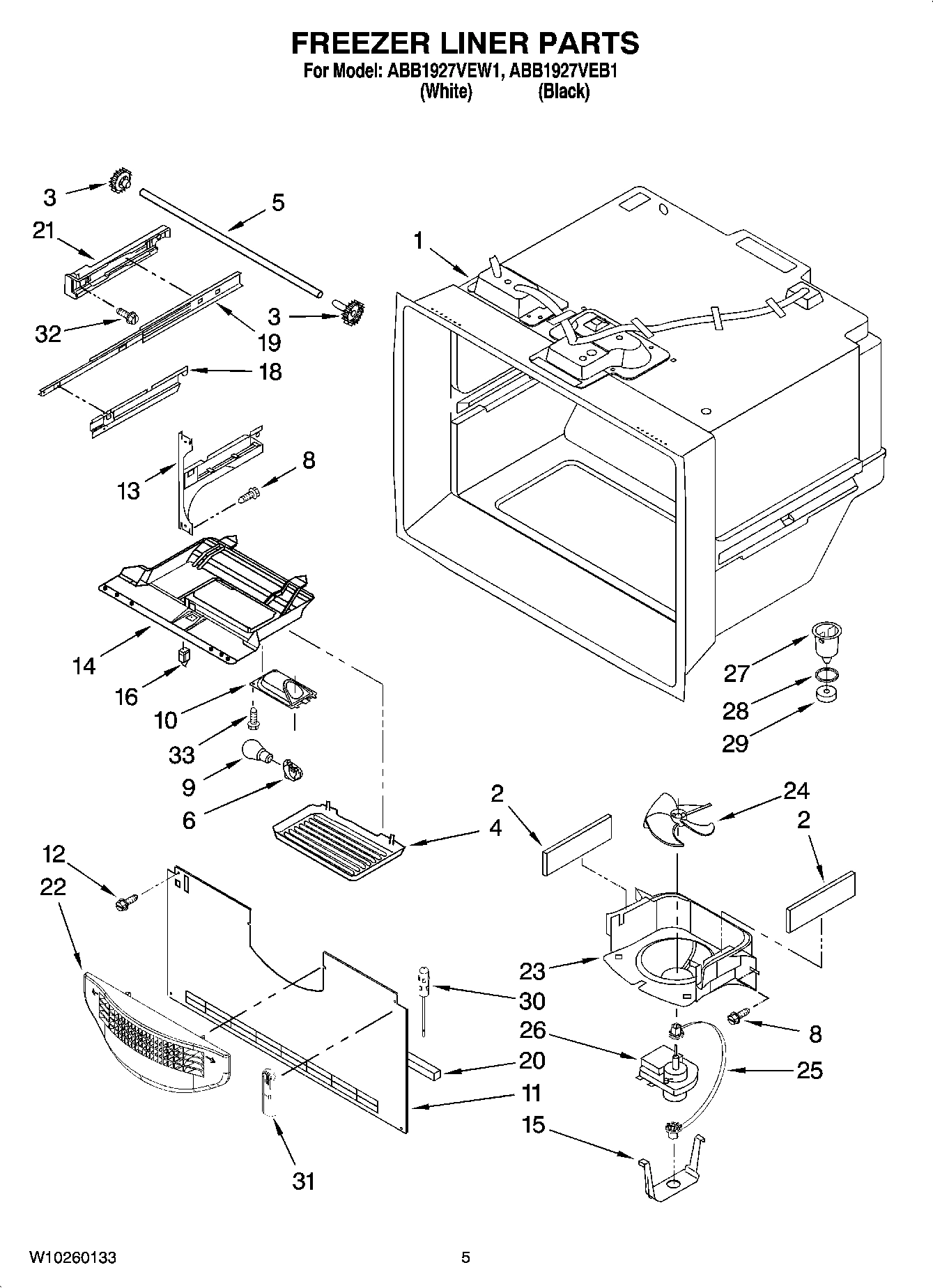 03 - FREEZER LINER PARTS
