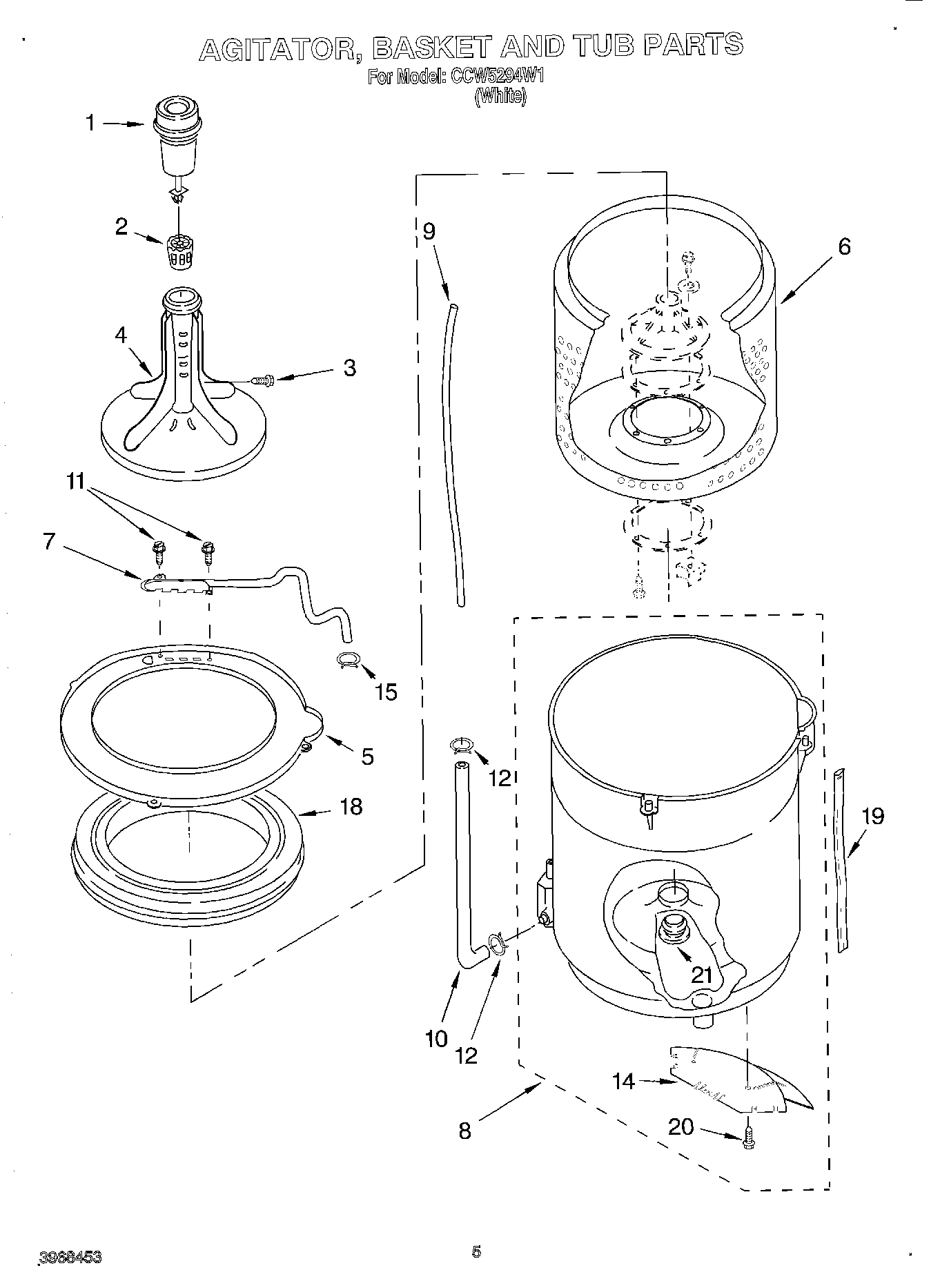 03 - AGITATOR, BASKET AND TUB