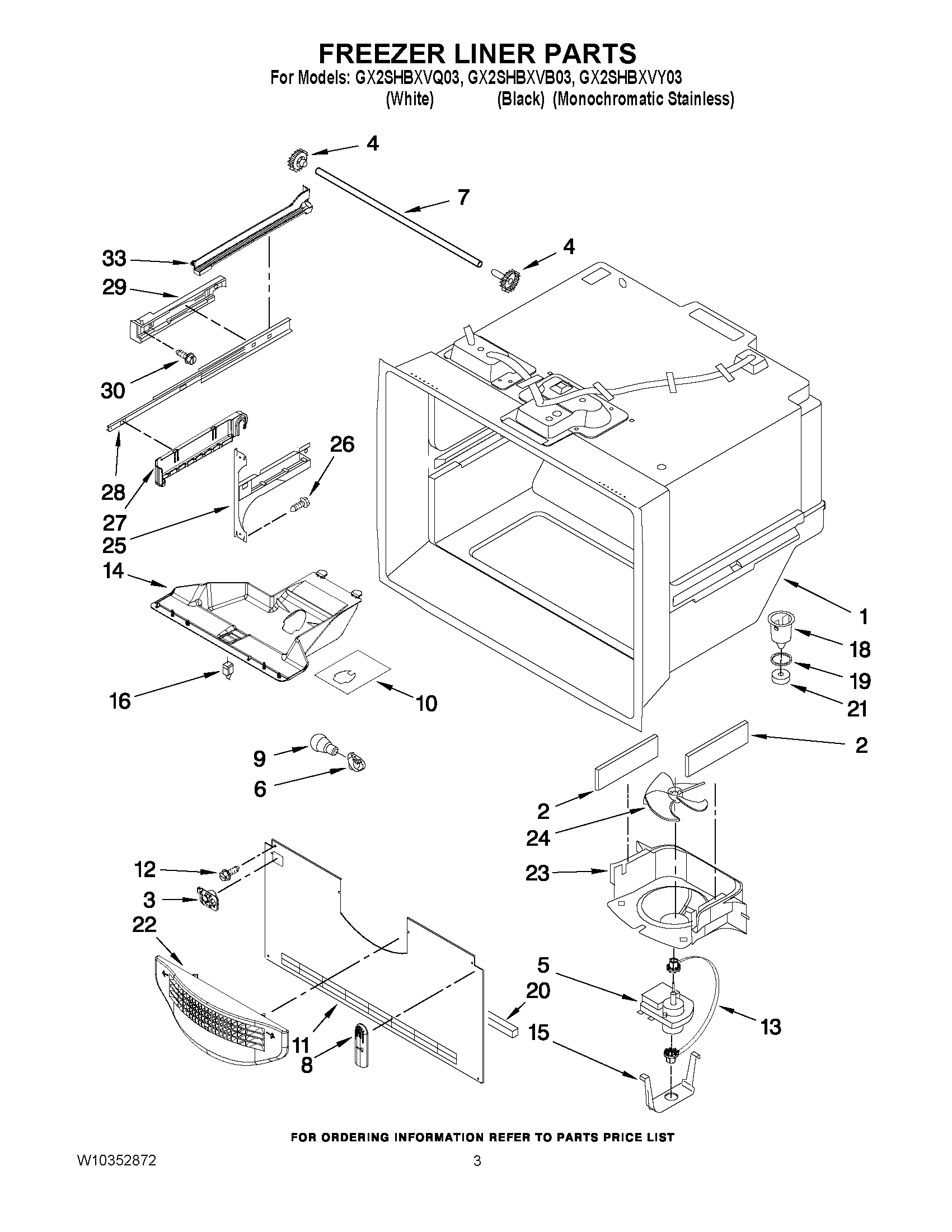 02 - FREEZER LINER PARTS