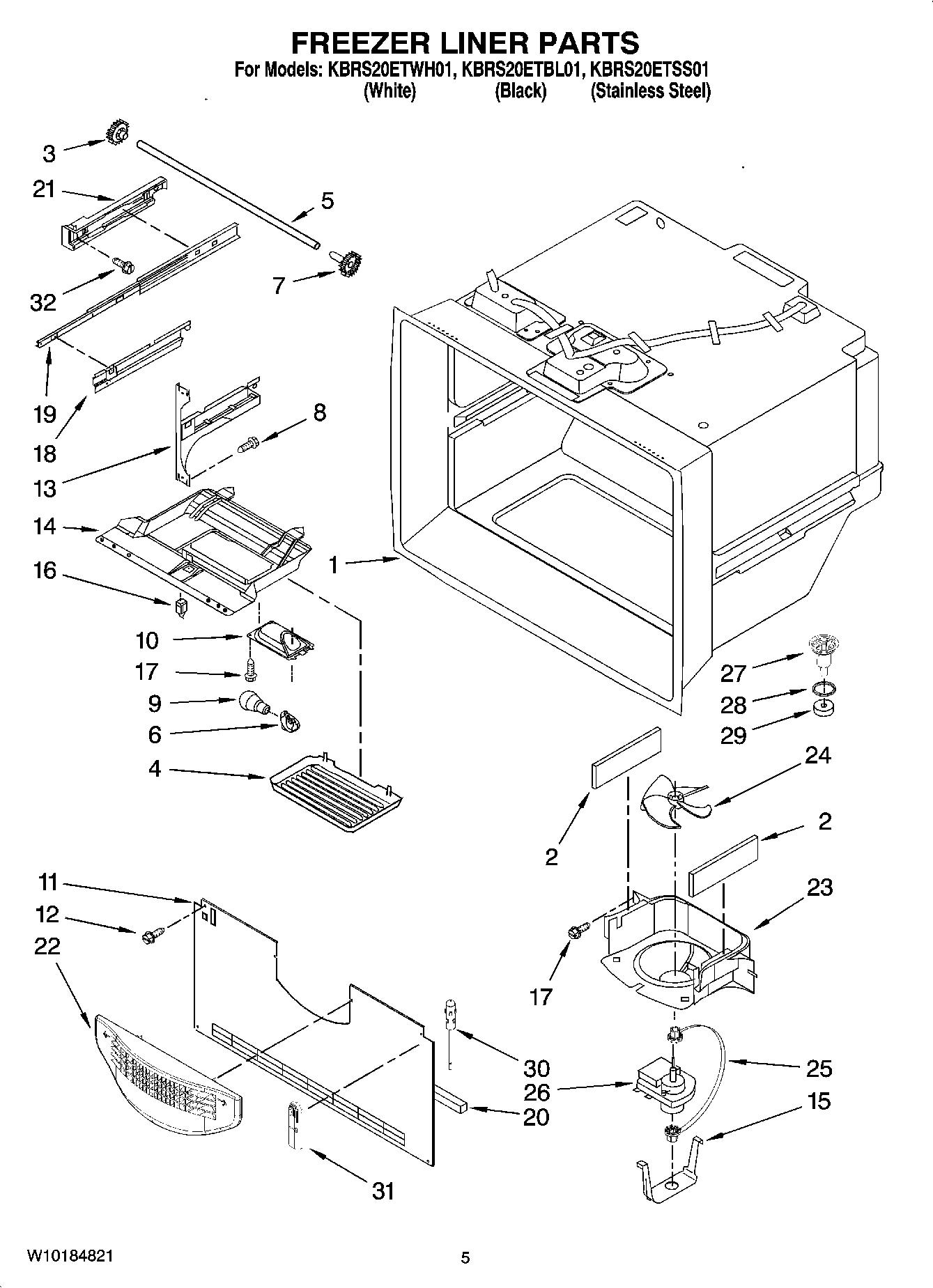 03 - FREEZER LINER PARTS