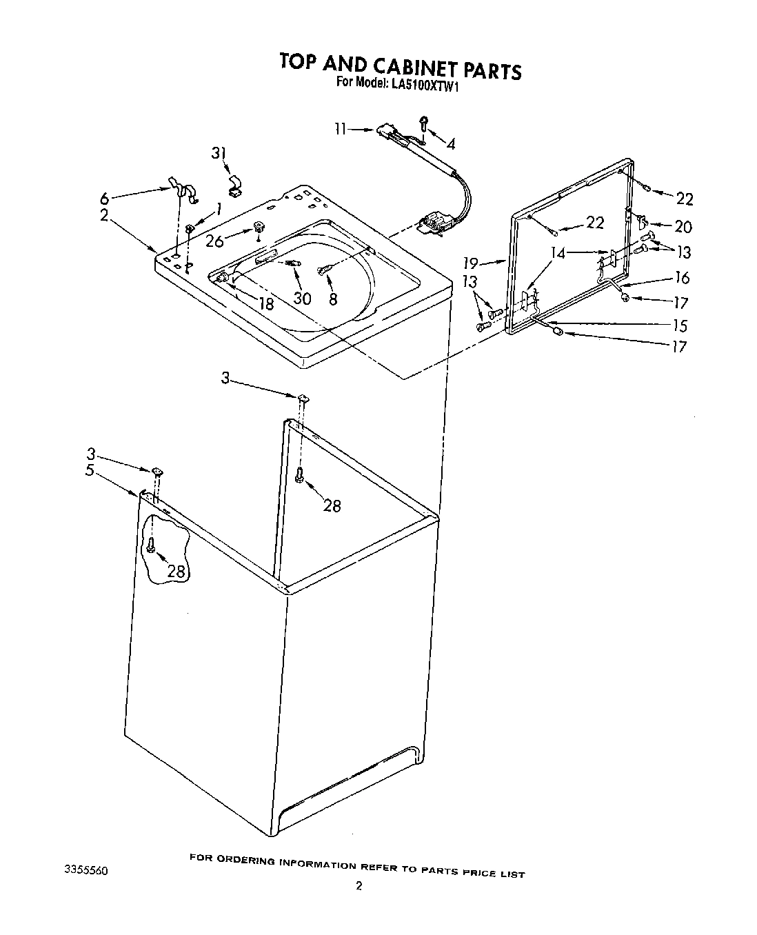 02 - TOP AND CABINET, LIT/OPTIONAL