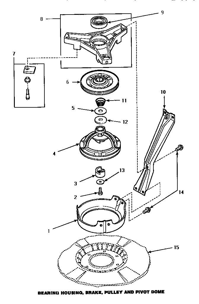 03 - BRG HSG/BRAKE/PULLEY & PIVOT DOME