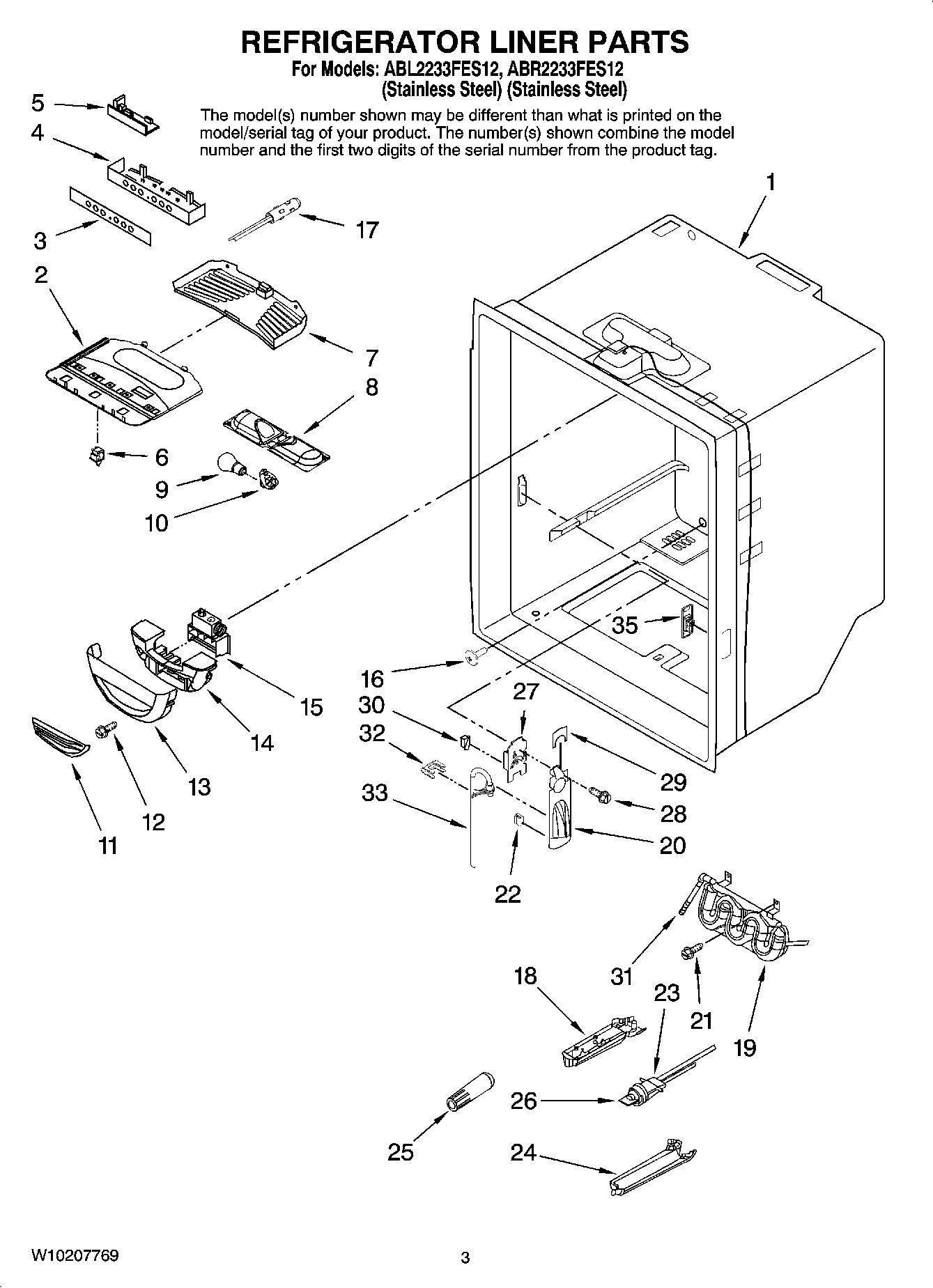 02 - REFRIGERATOR LINER PARTS