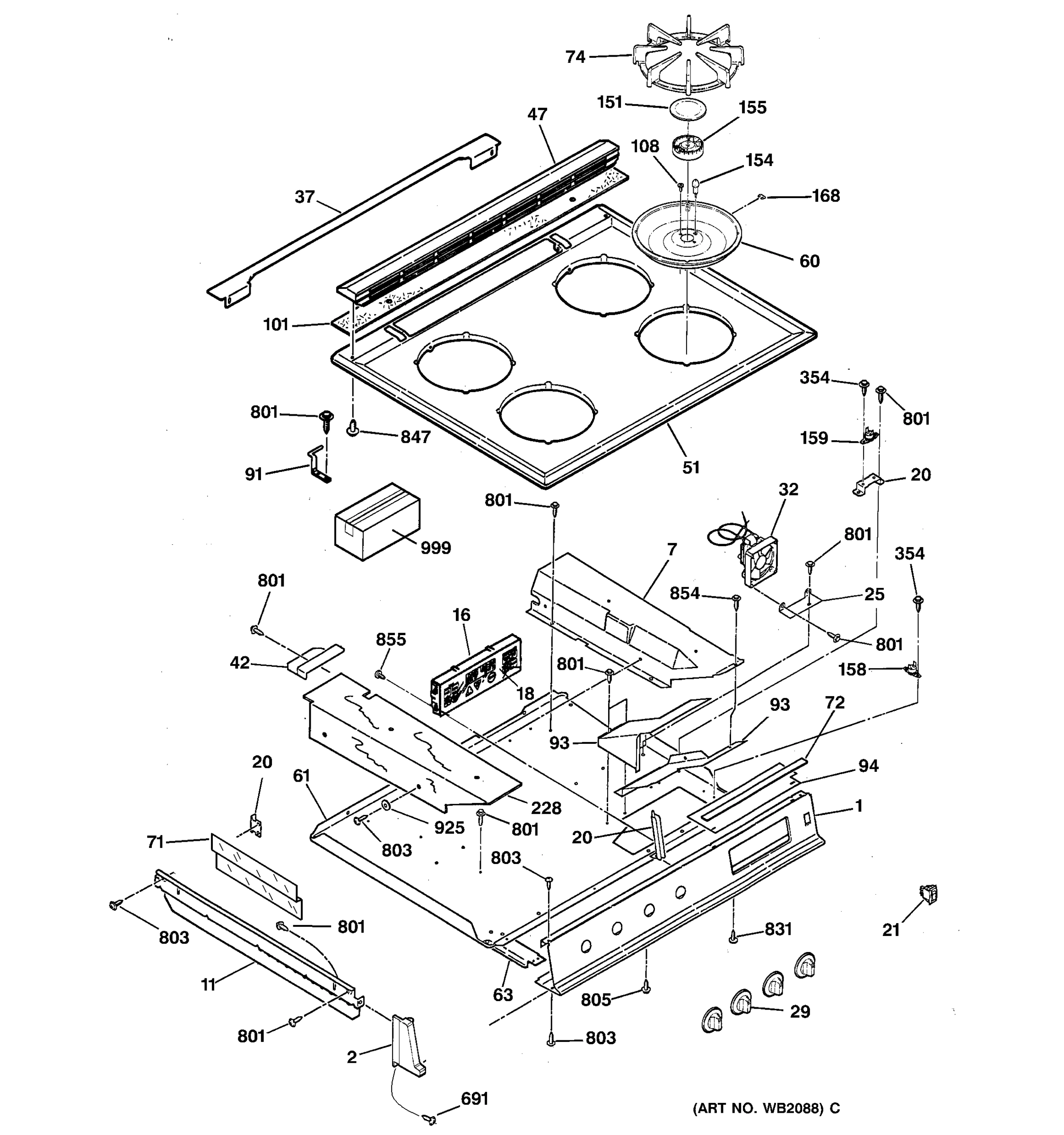 CONTROL PANEL & COOKTOP