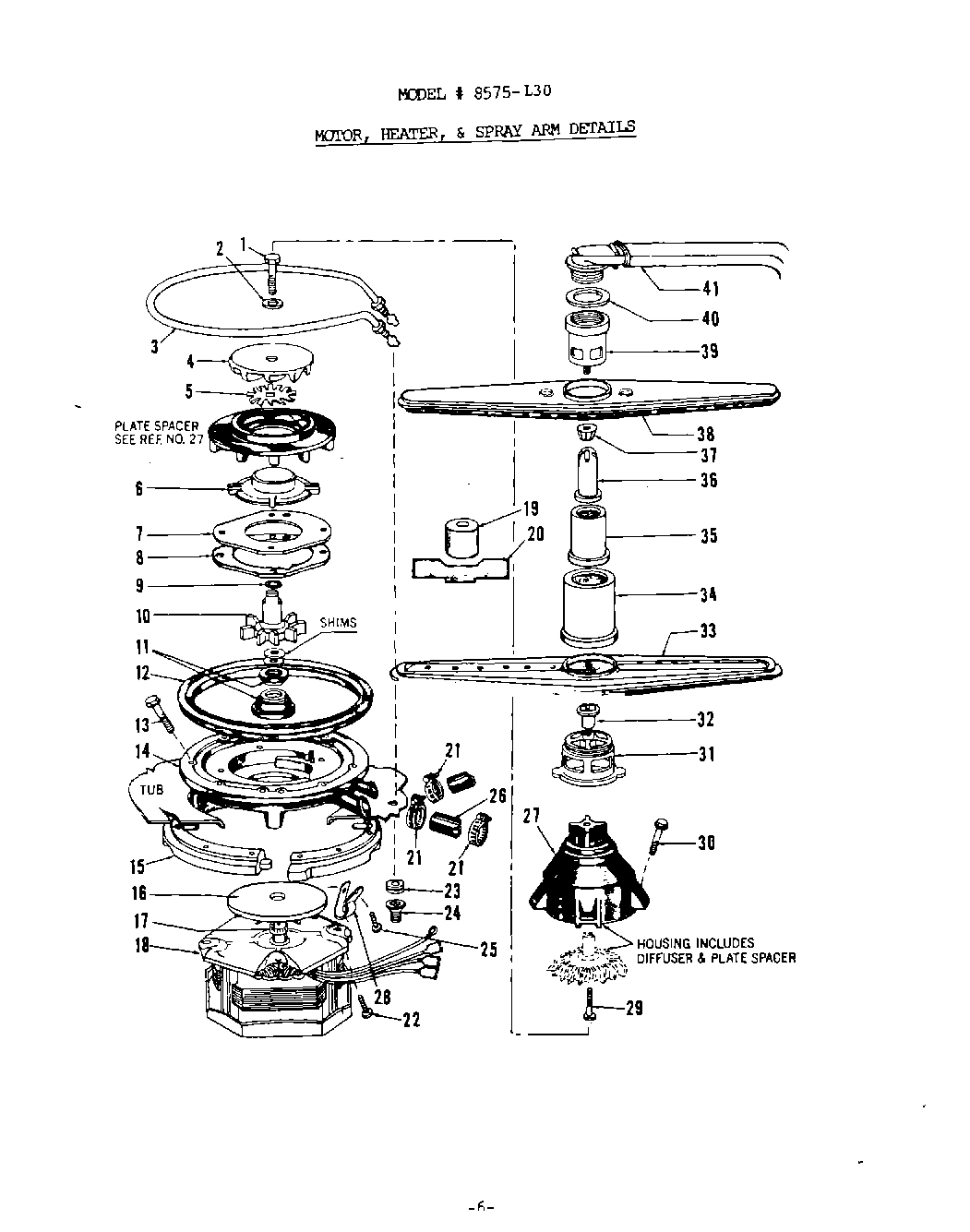 05 - MOTOR, HEATER AND SPRAY ARM