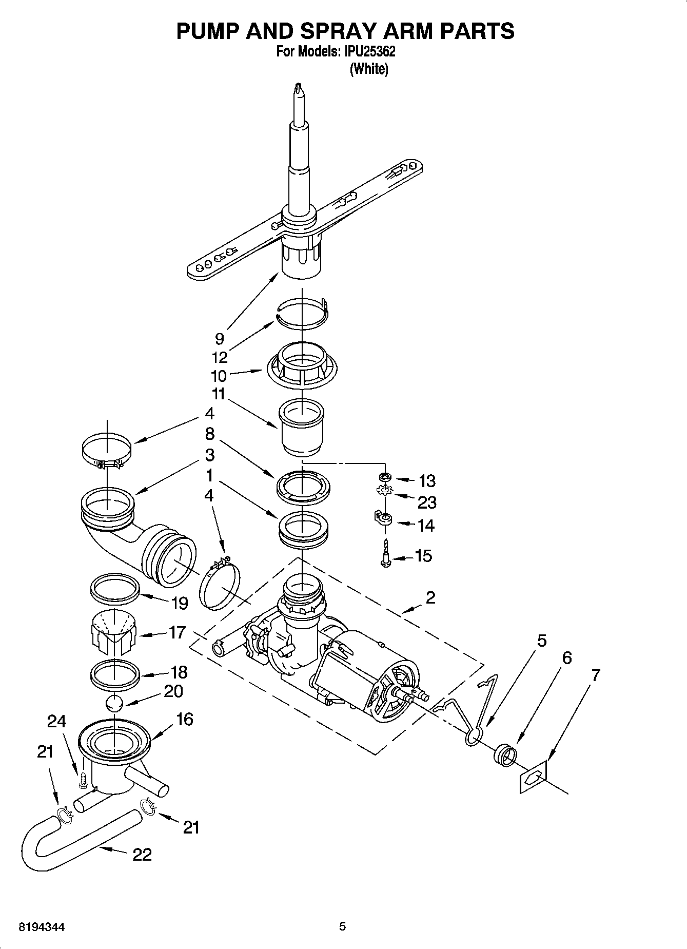 04 - PUMP AND SPRAY ARM PARTS
