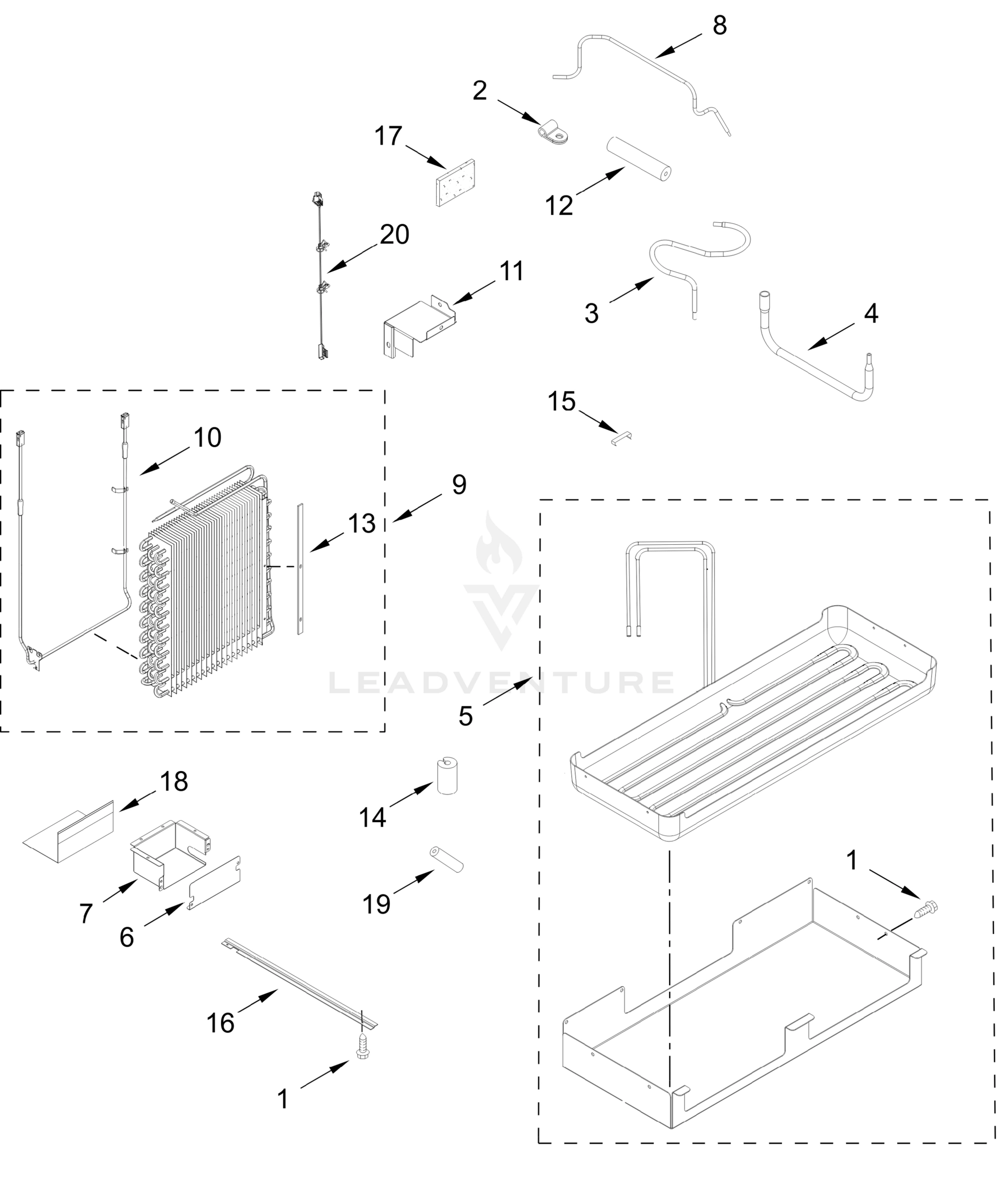 LOWER UNIT AND TUBE PARTS