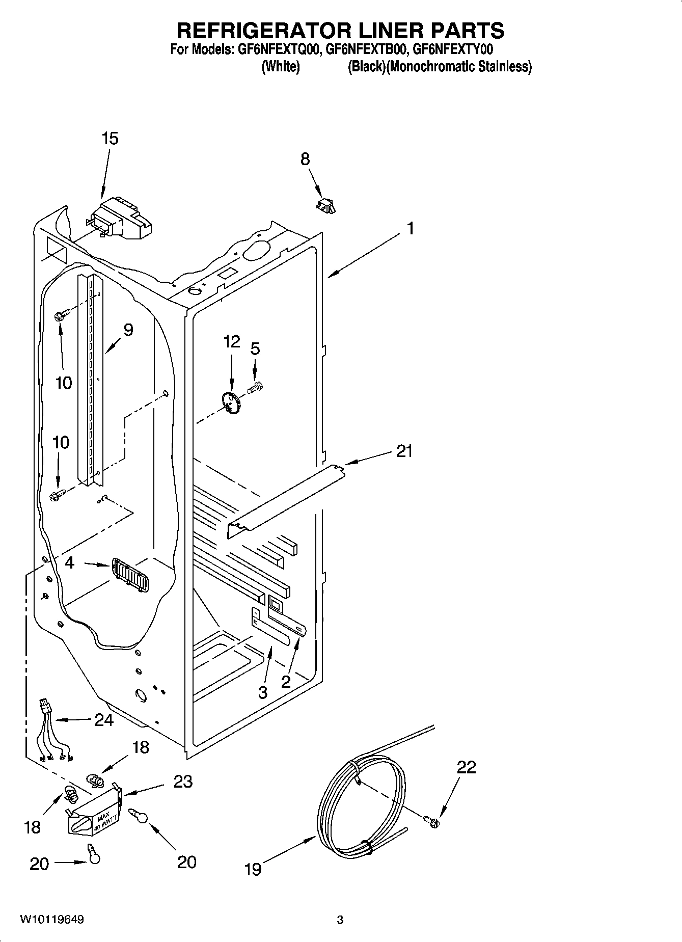 02 - REFRIGERATOR LINER PARTS
