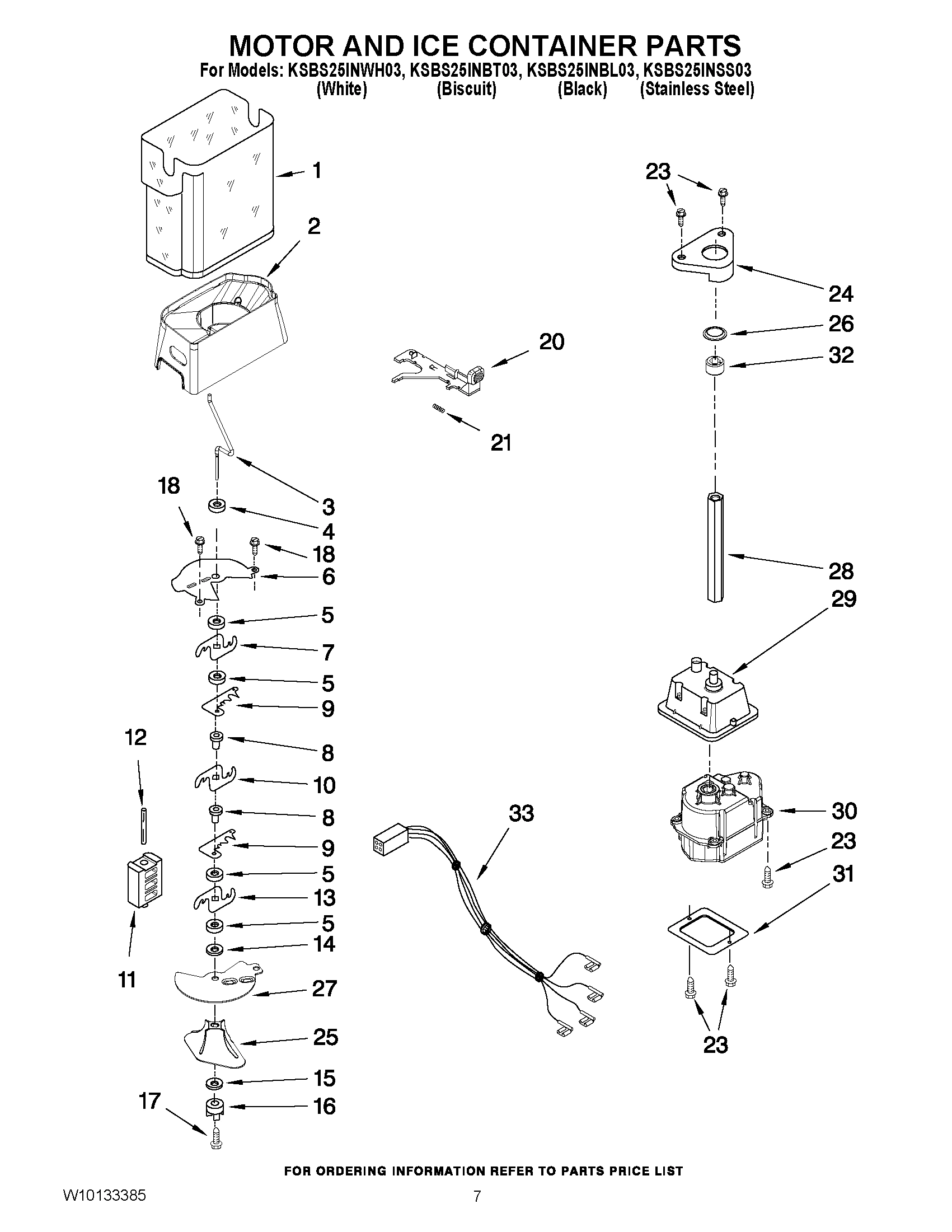 05 - MOTOR AND ICE CONTAINER PARTS
